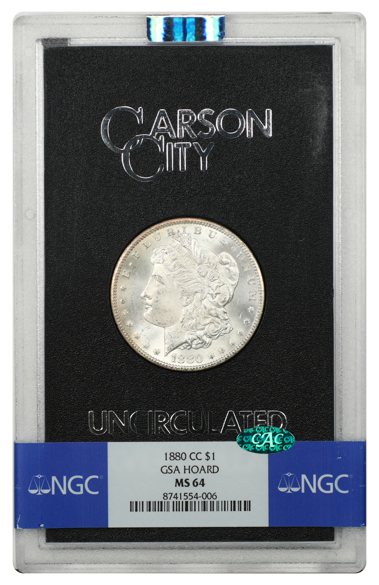 GSA: 1880-CC $1 NGC/CAC MS64