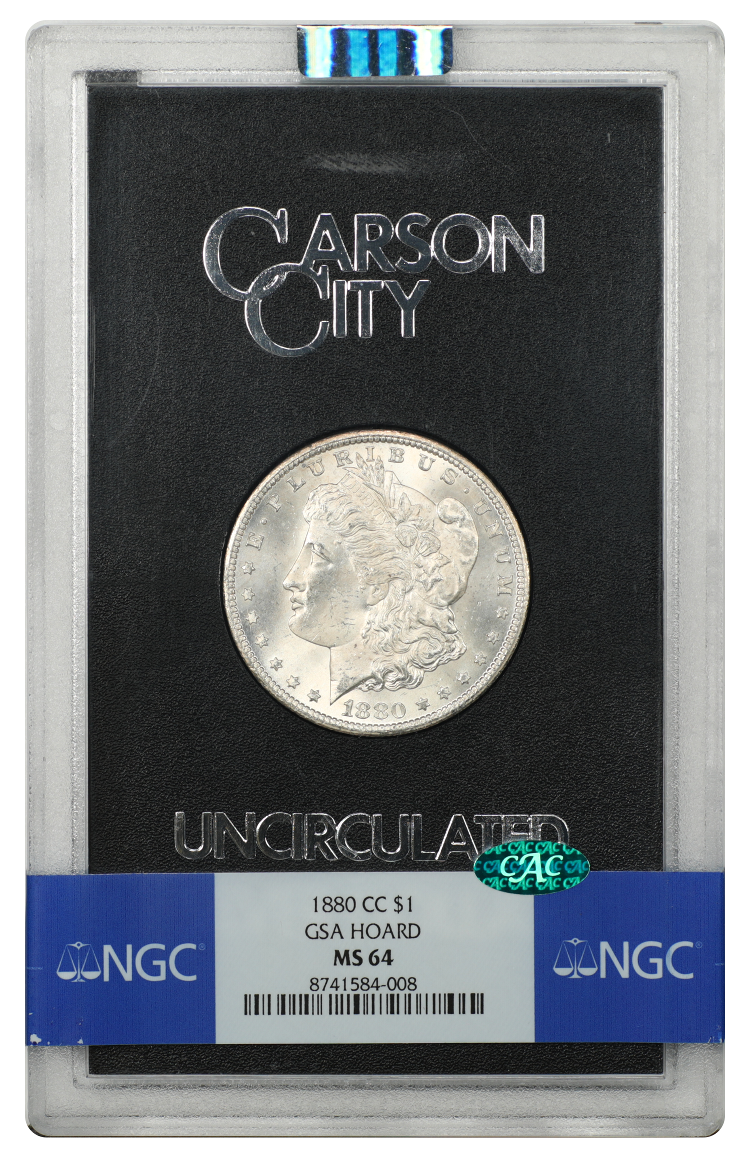 GSA: 1880-CC $1 NGC/CAC MS64