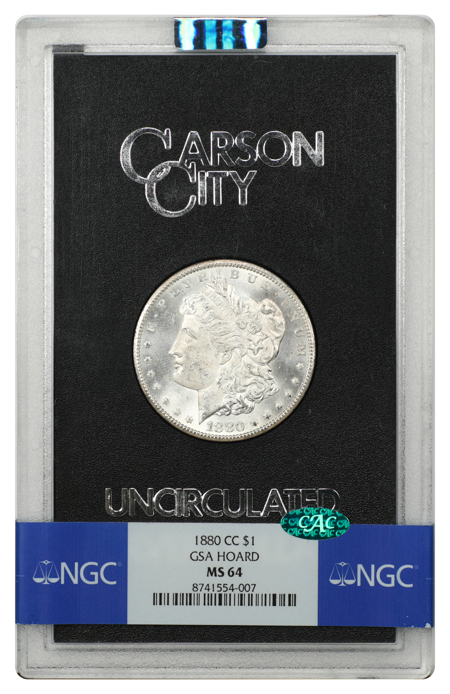 GSA: 1880-CC $1 NGC/CAC MS64
