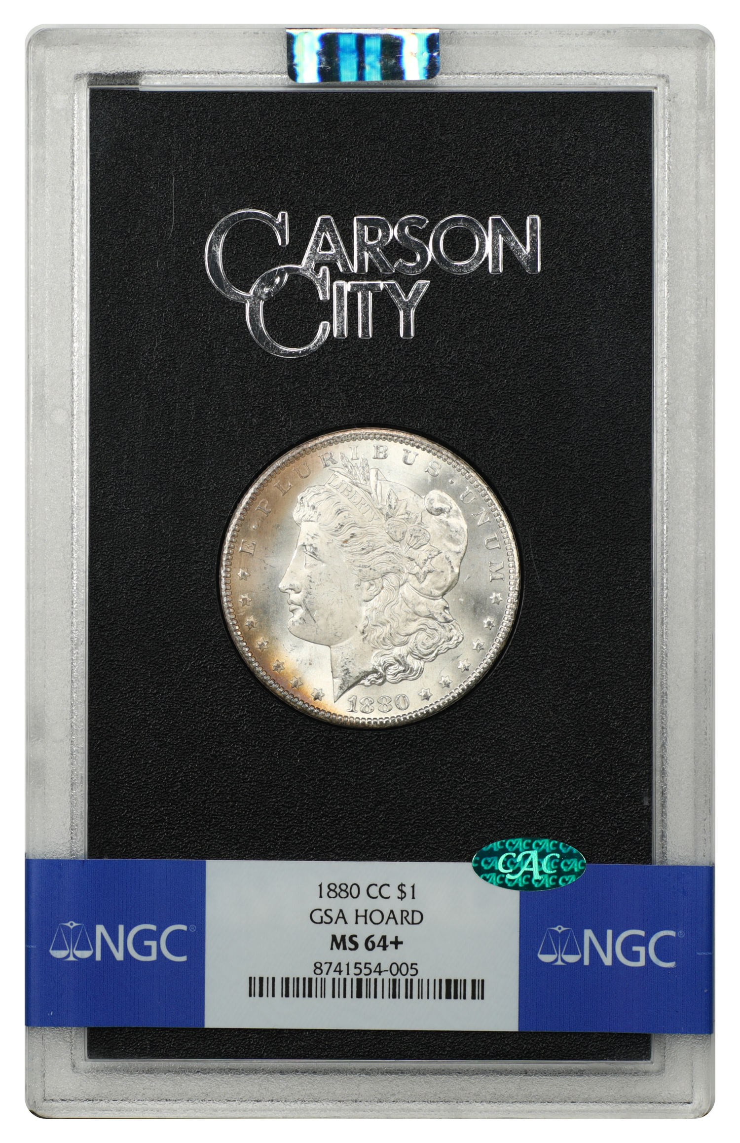 GSA: 1880-CC $1 NGC/CAC MS64+
