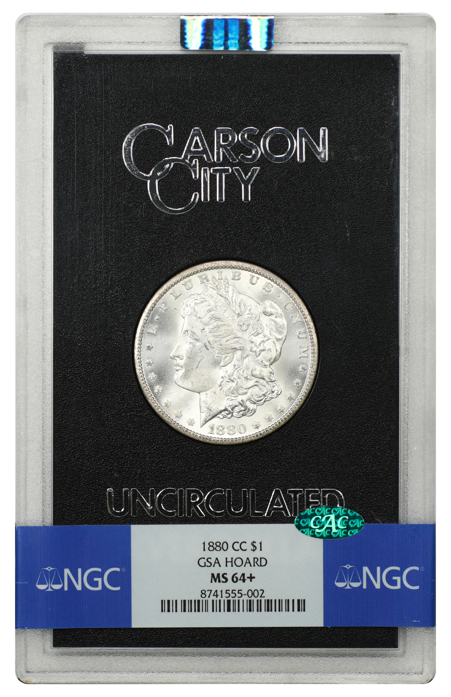 GSA: 1880-CC $1 NGC/CAC MS64+