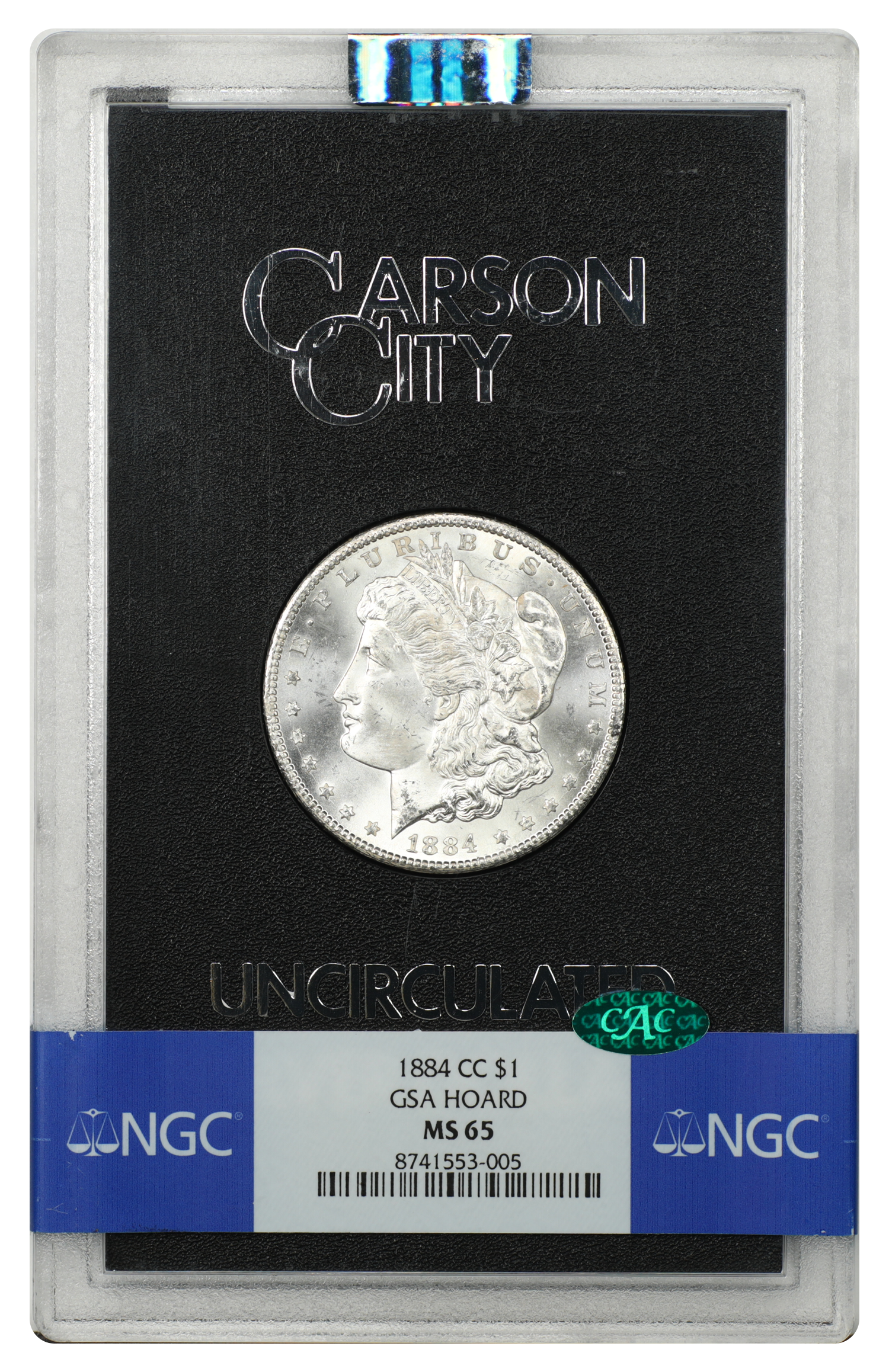 GSA: 1884-CC $1 NGC/CAC MS65