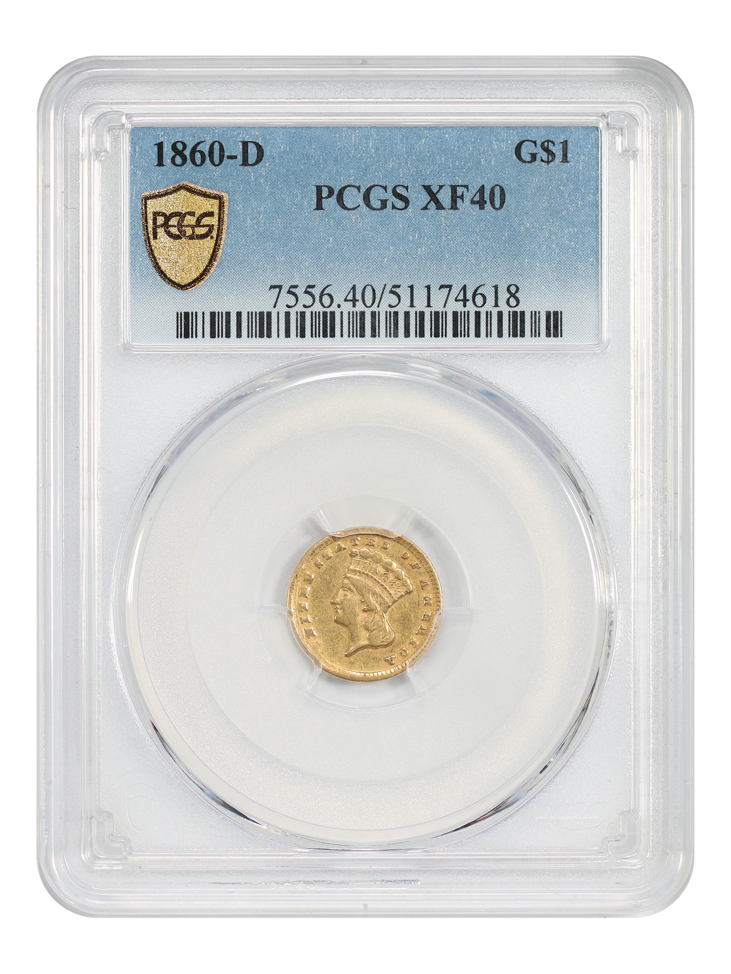 1860-D G$1 PCGS XF40