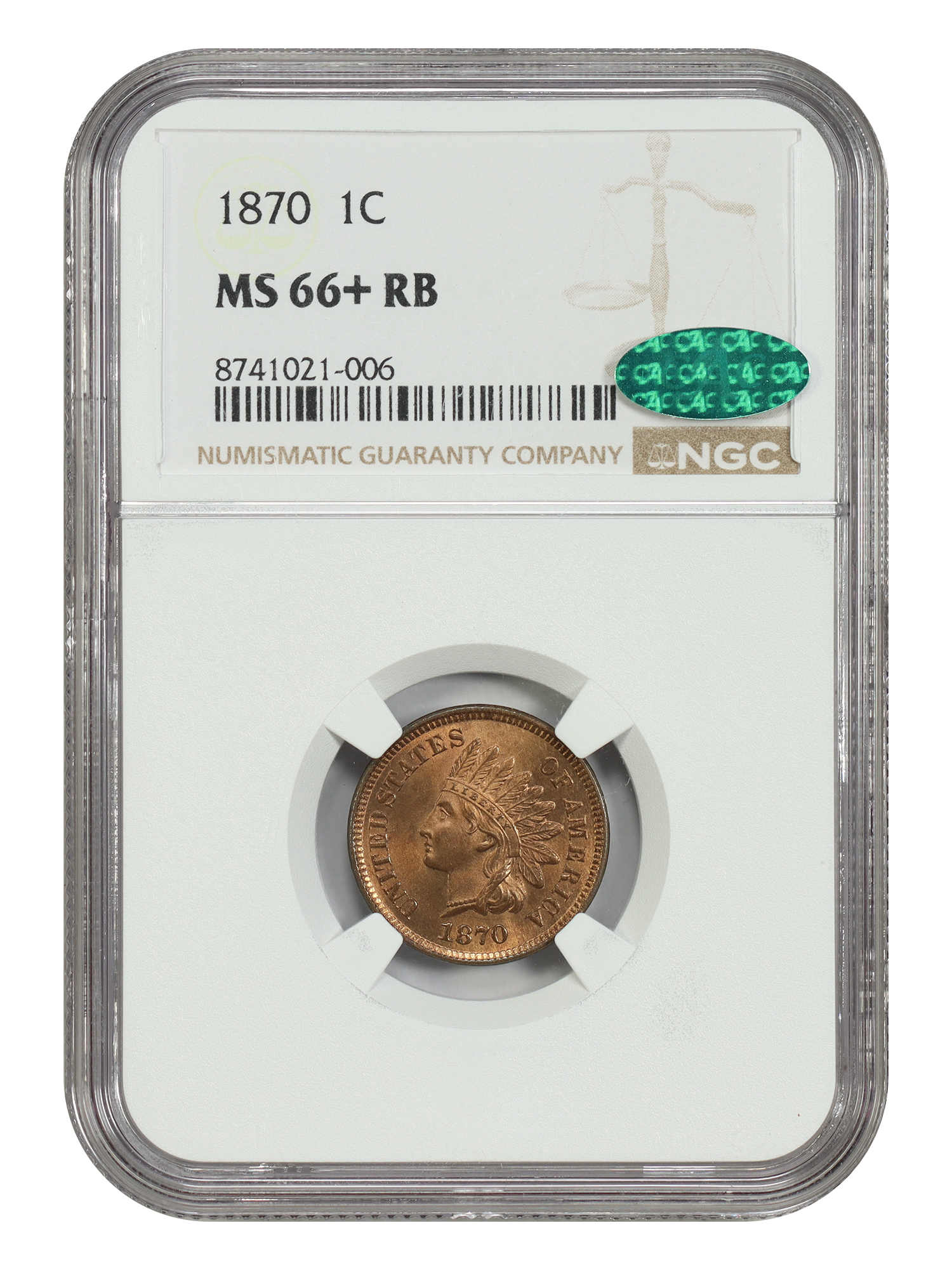 1870 1C NGC/CAC MS66+RB