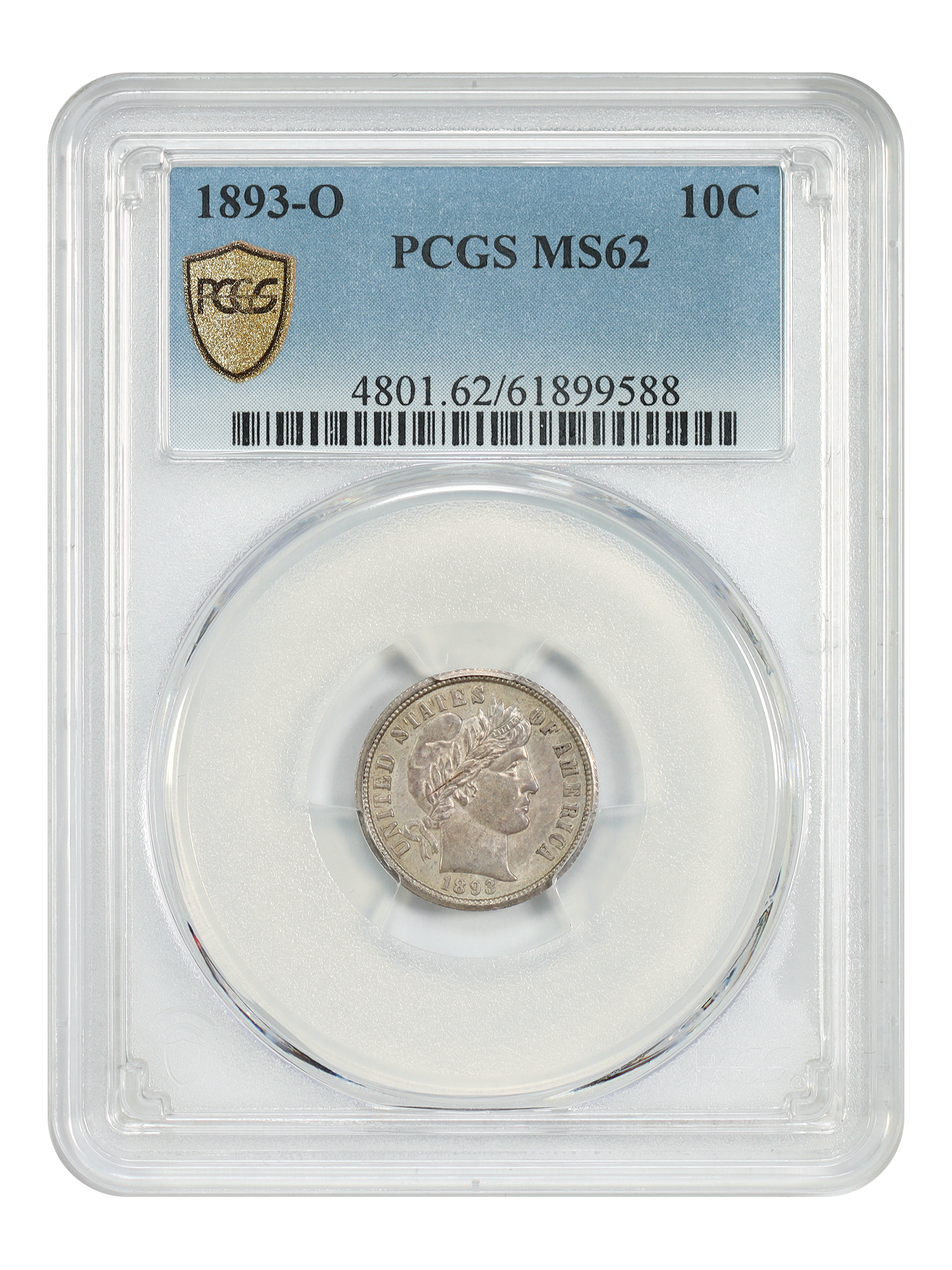 1893-O 10C PCGS MS62
