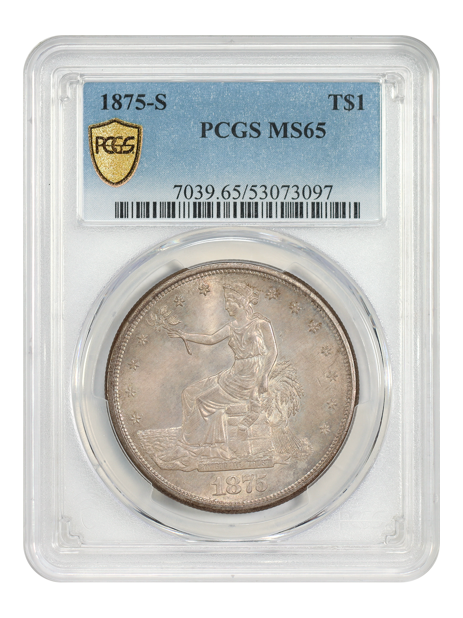 1875-S Trade $1 PCGS MS65