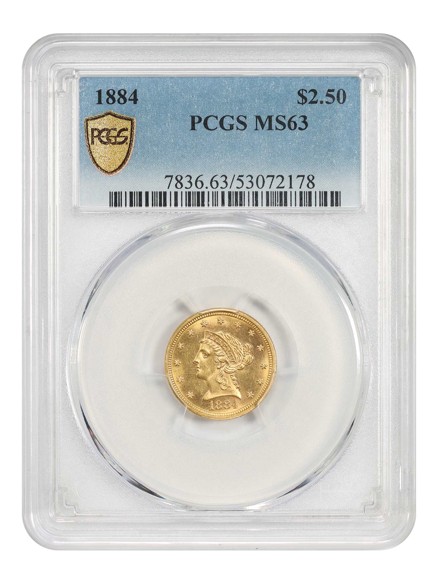 1884 $2.50 PCGS MS63