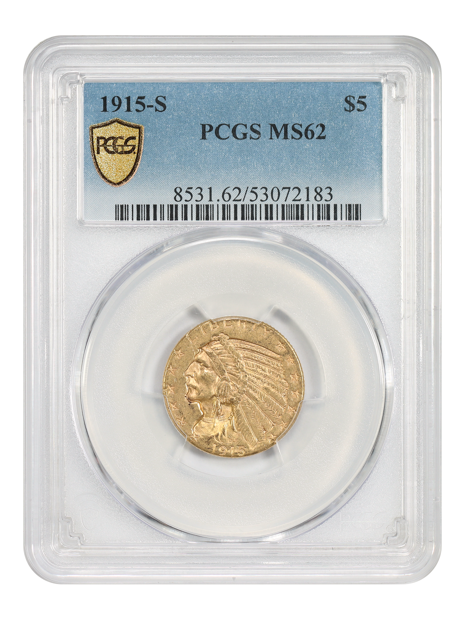 1915-S $5 PCGS MS62