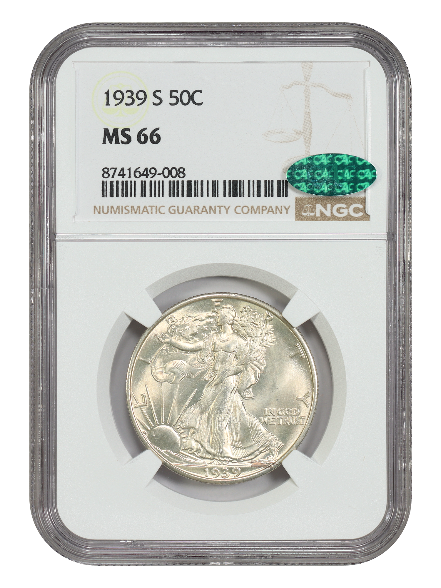 1939-S 50C NGC/CAC MS66