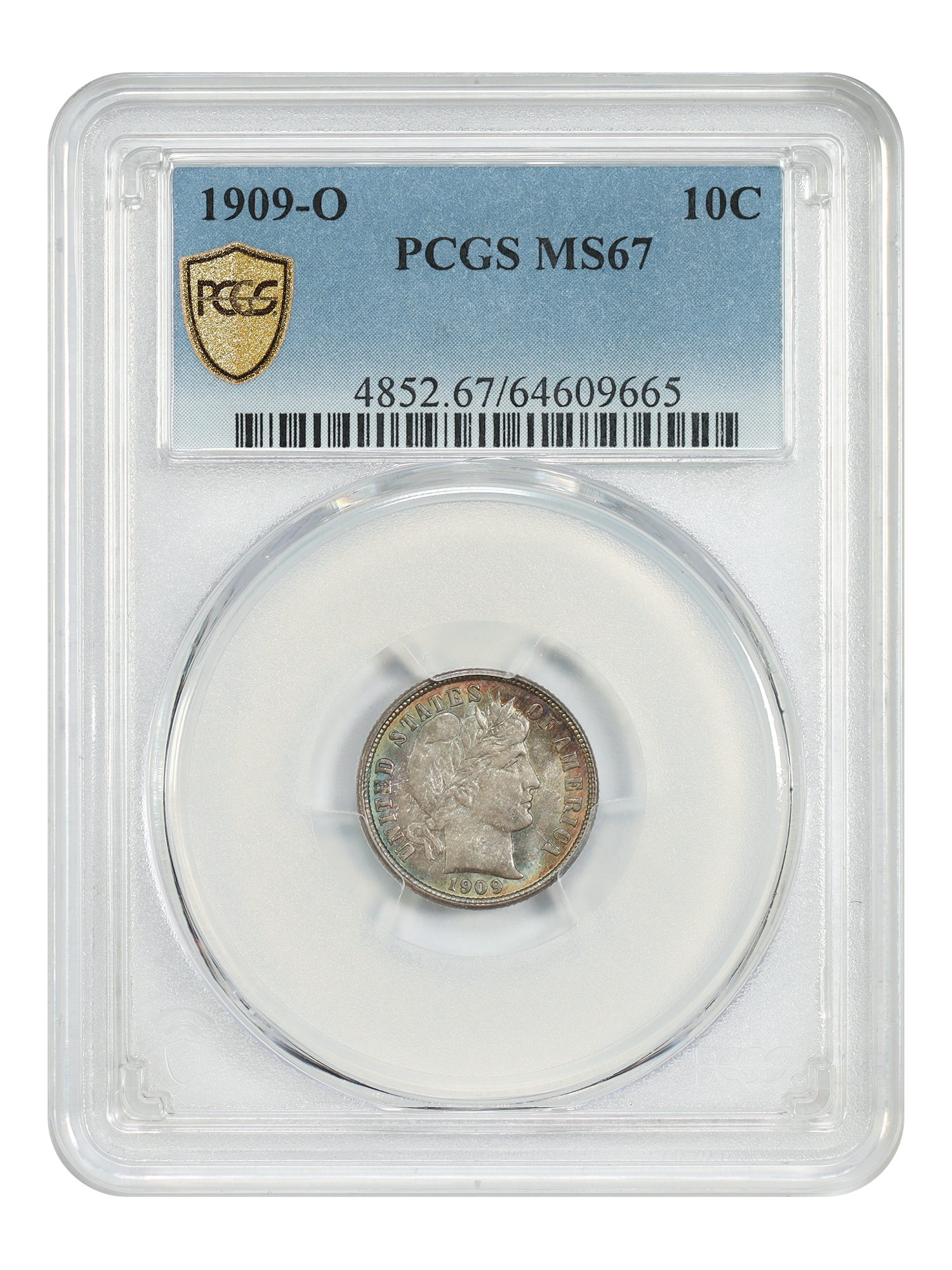 1909-O 10C PCGS MS67