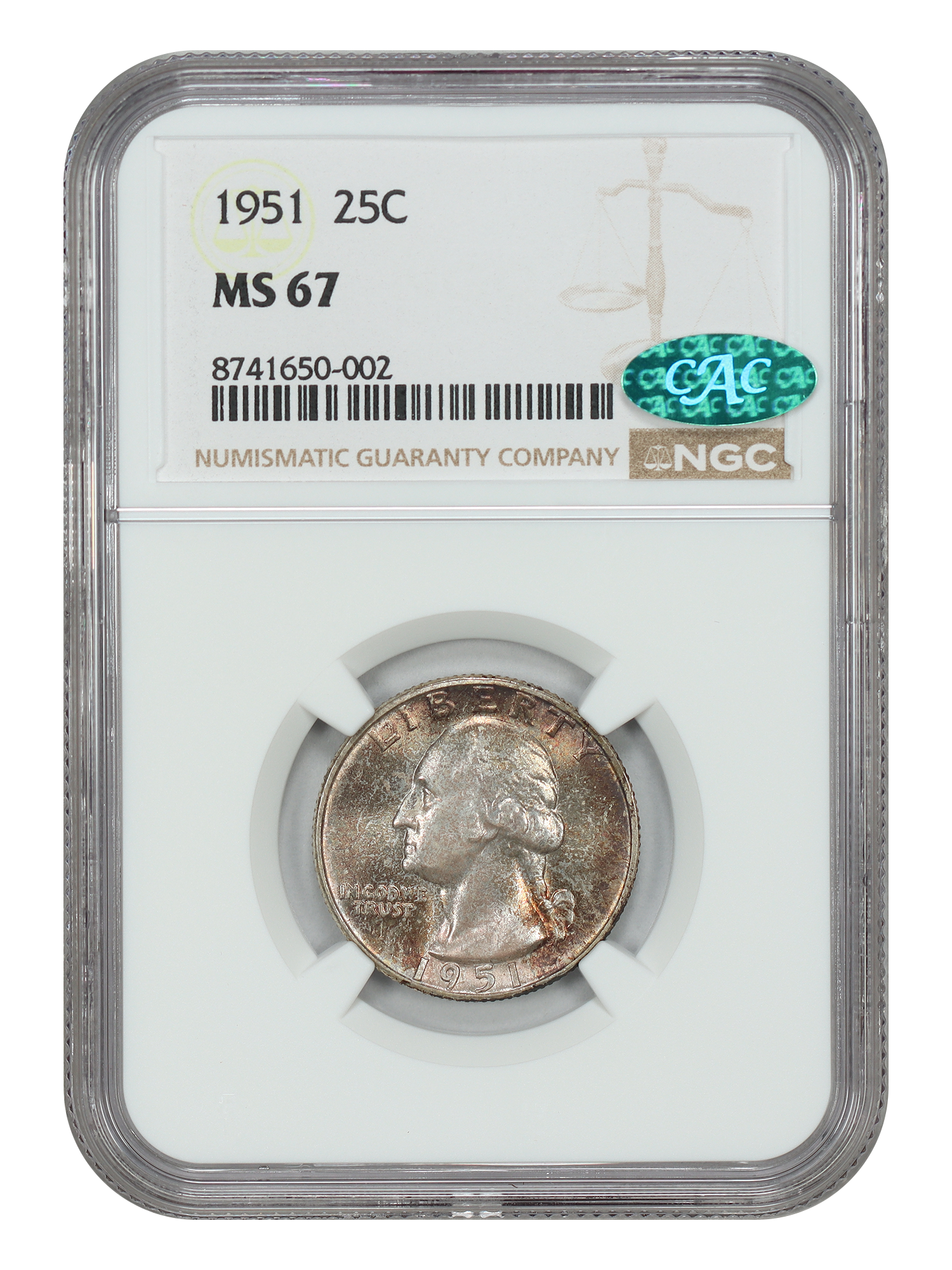 1951 25C NGC/CAC MS67