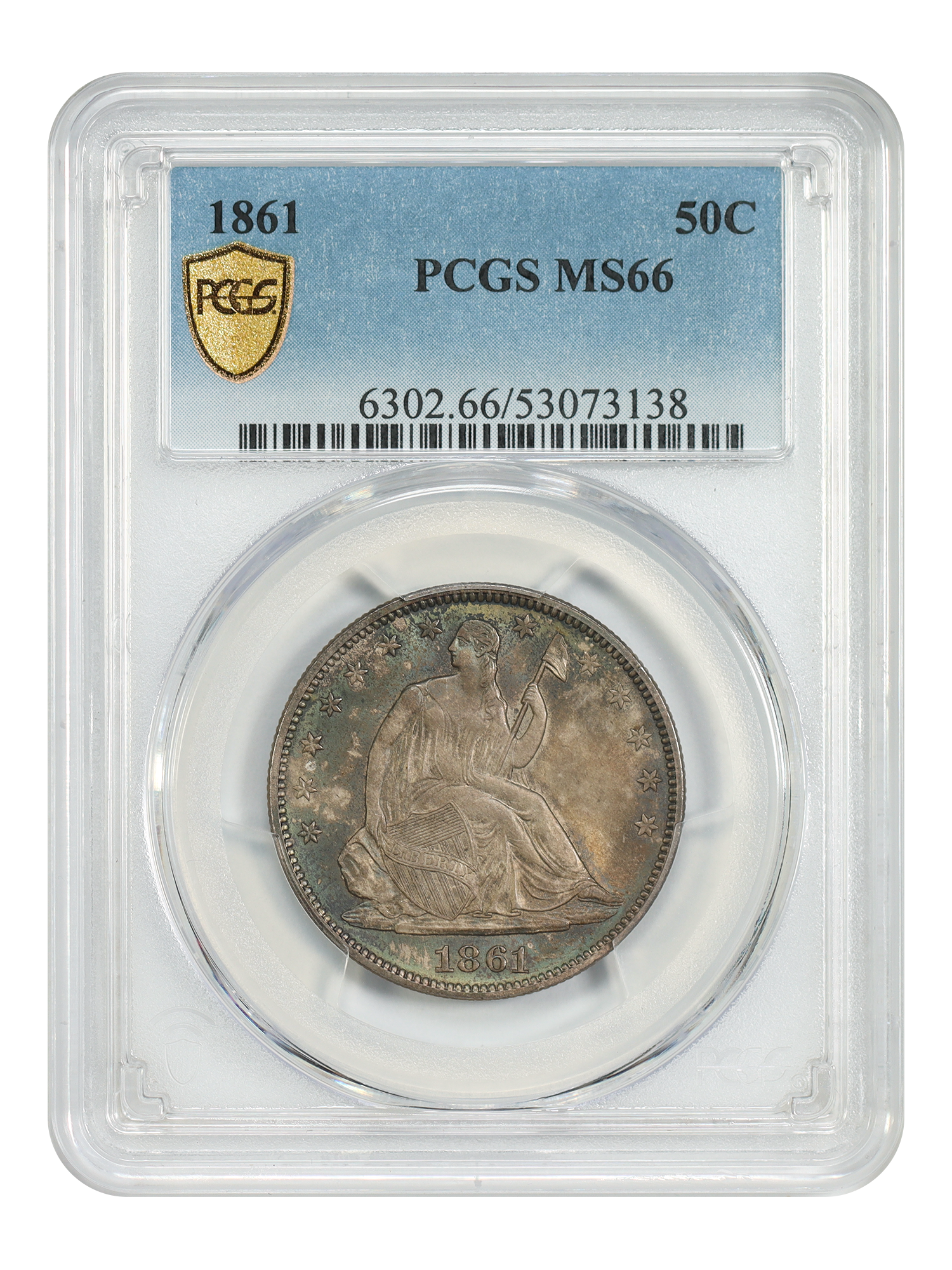 1861 50C PCGS MS66