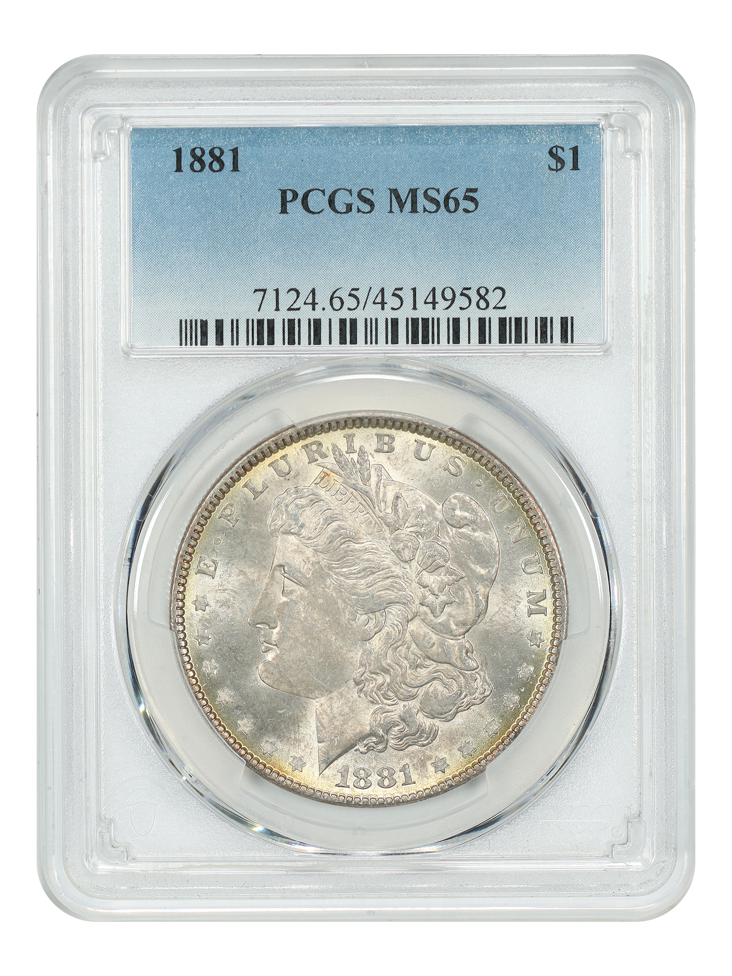 1881 $1 PCGS MS65