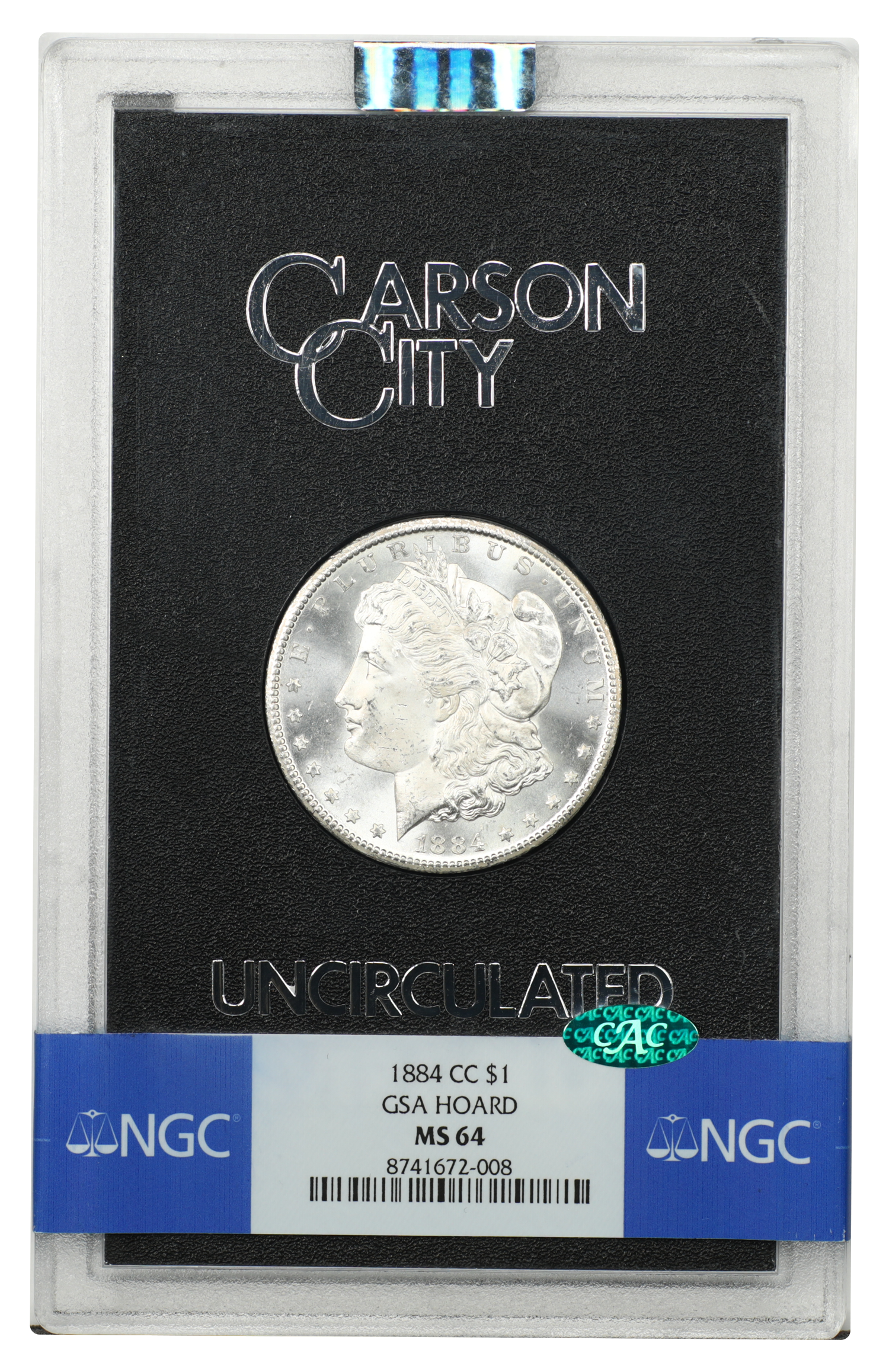GSA: 1884-CC $1 NGC/CAC MS64