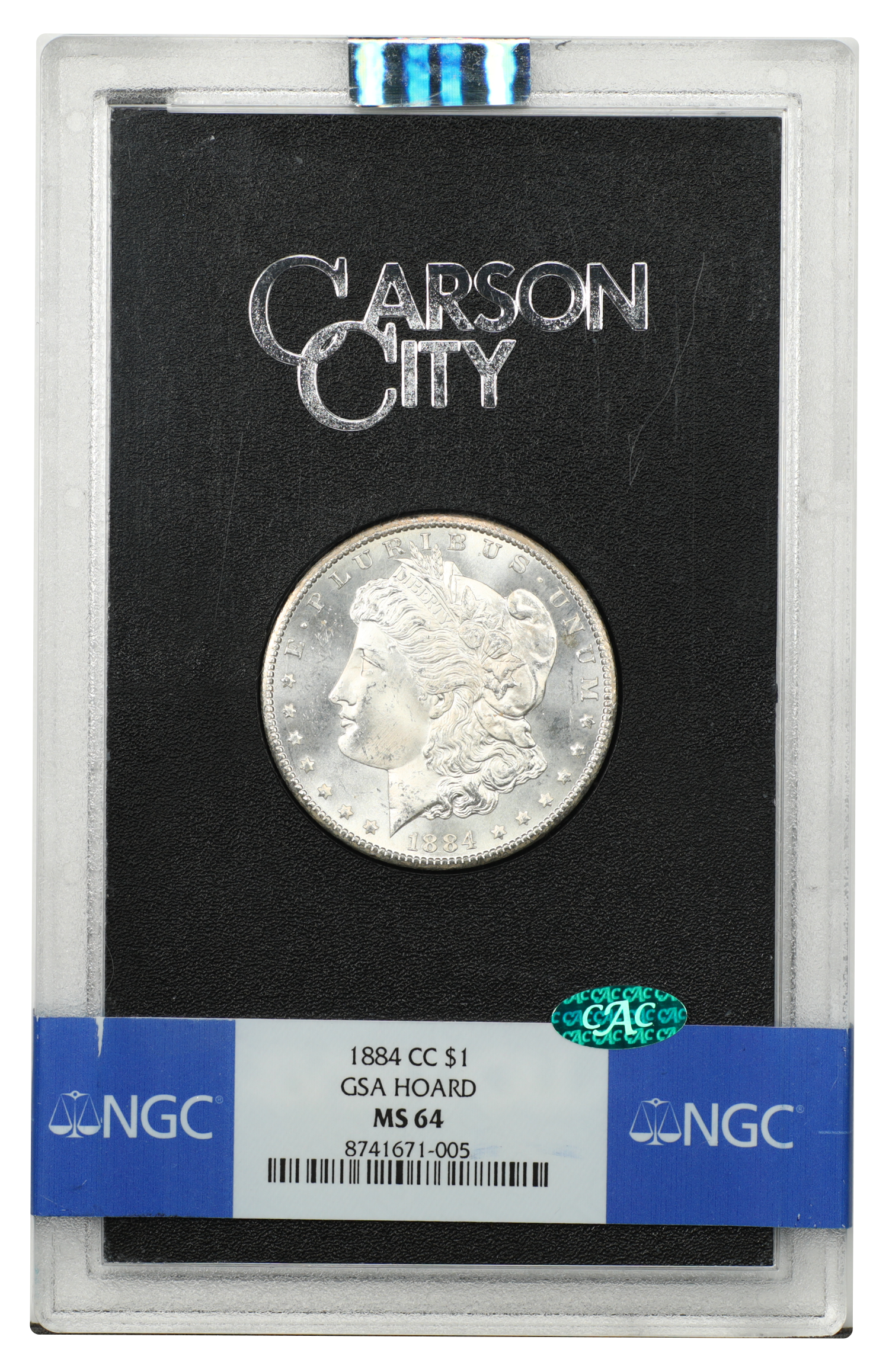 GSA: 1884-CC $1 NGC/CAC MS64