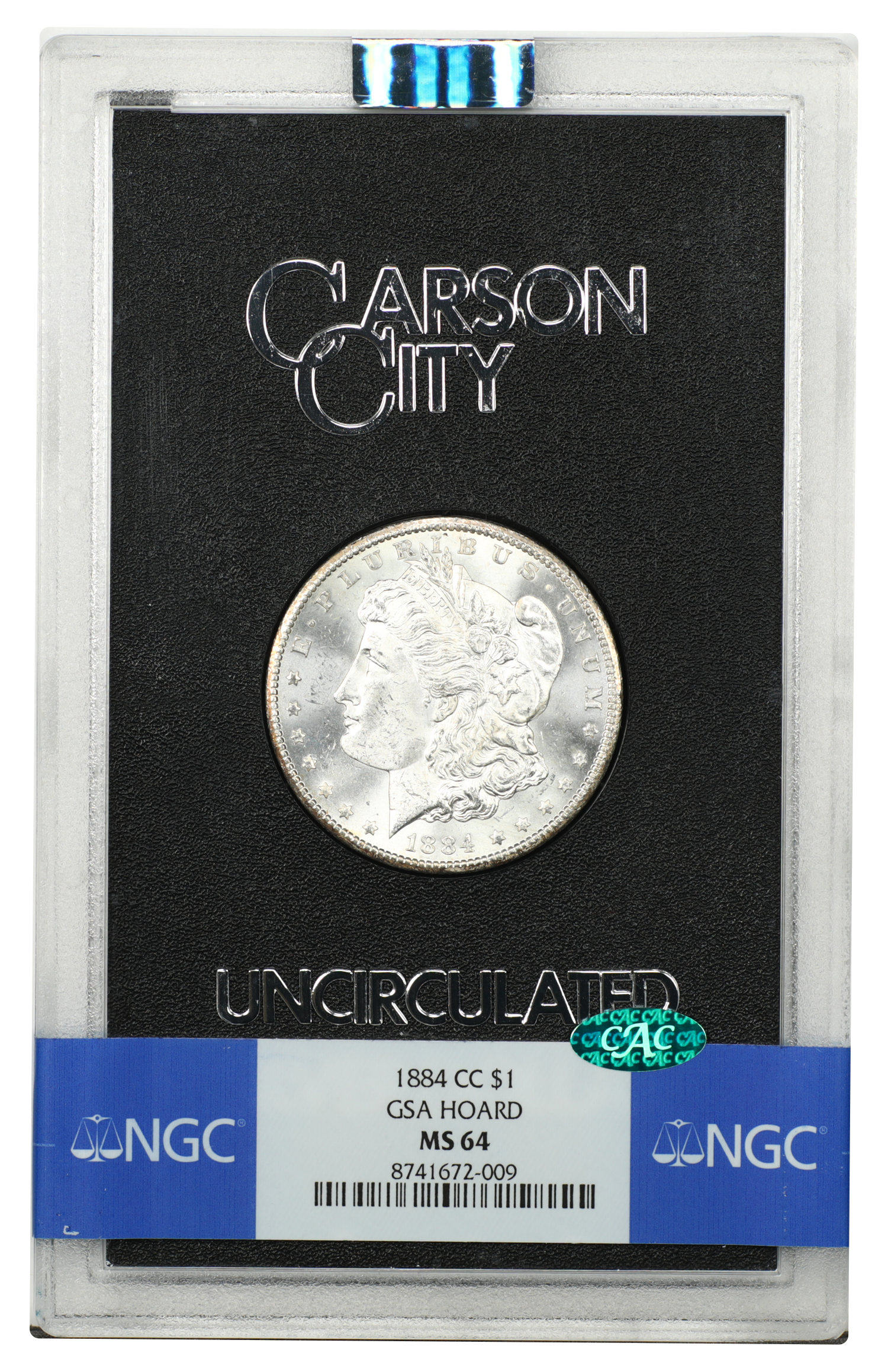 GSA: 1884-CC $1 NGC/CAC MS64