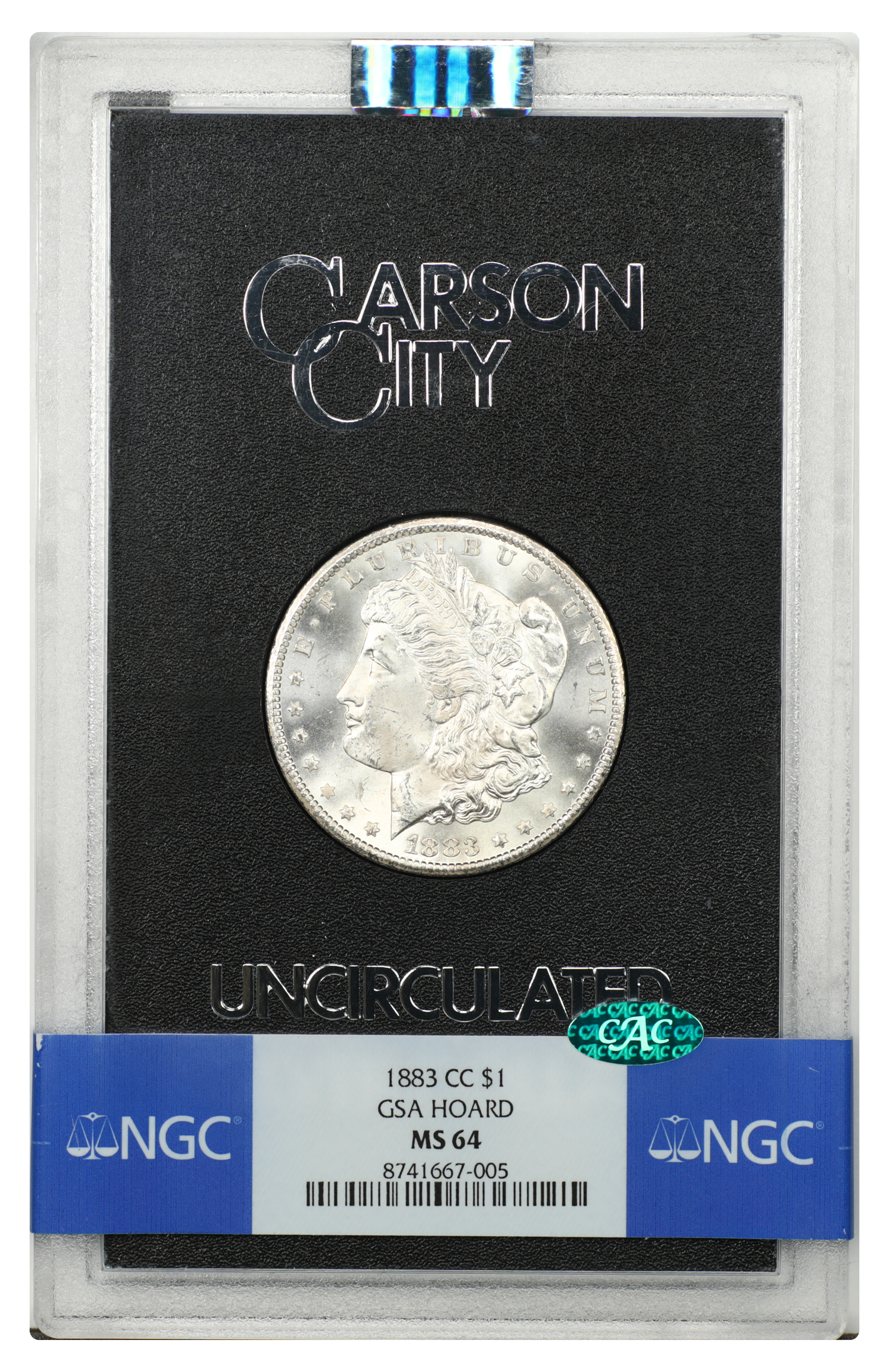 GSA: 1883-CC $1 NGC/CAC MS64