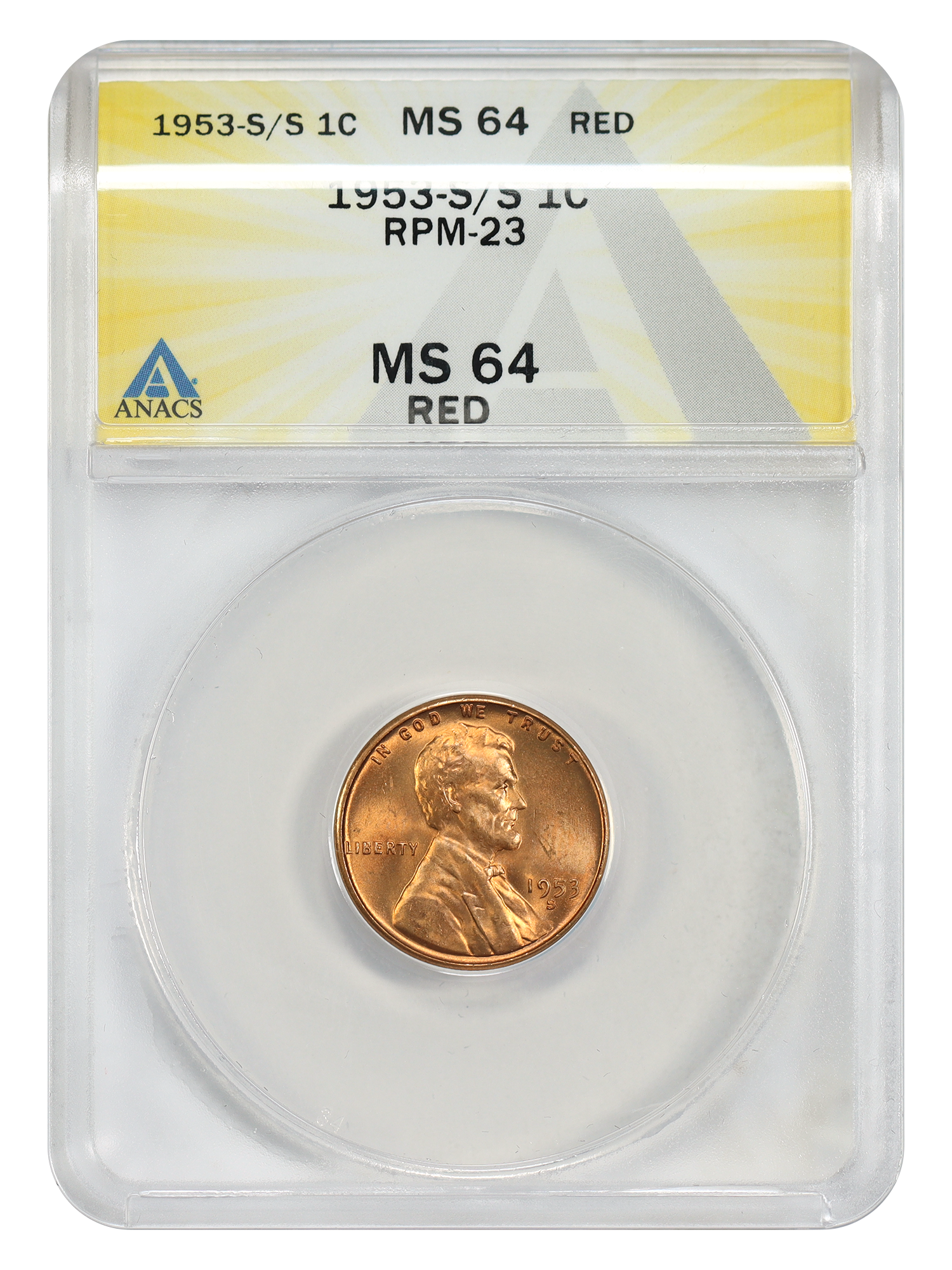 1953-S/S 1C ANACS MS64RD (RPM-23)