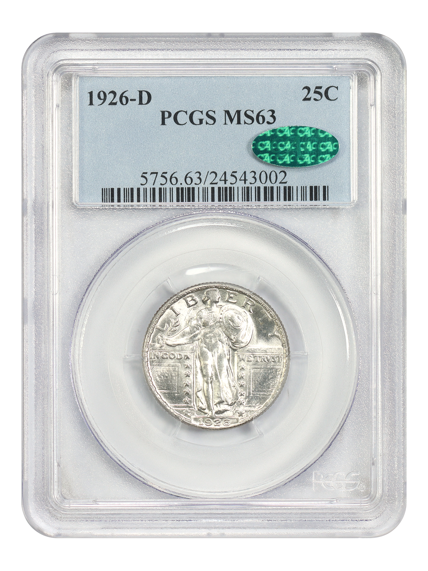 1926-D 25C PCGS/CAC MS63