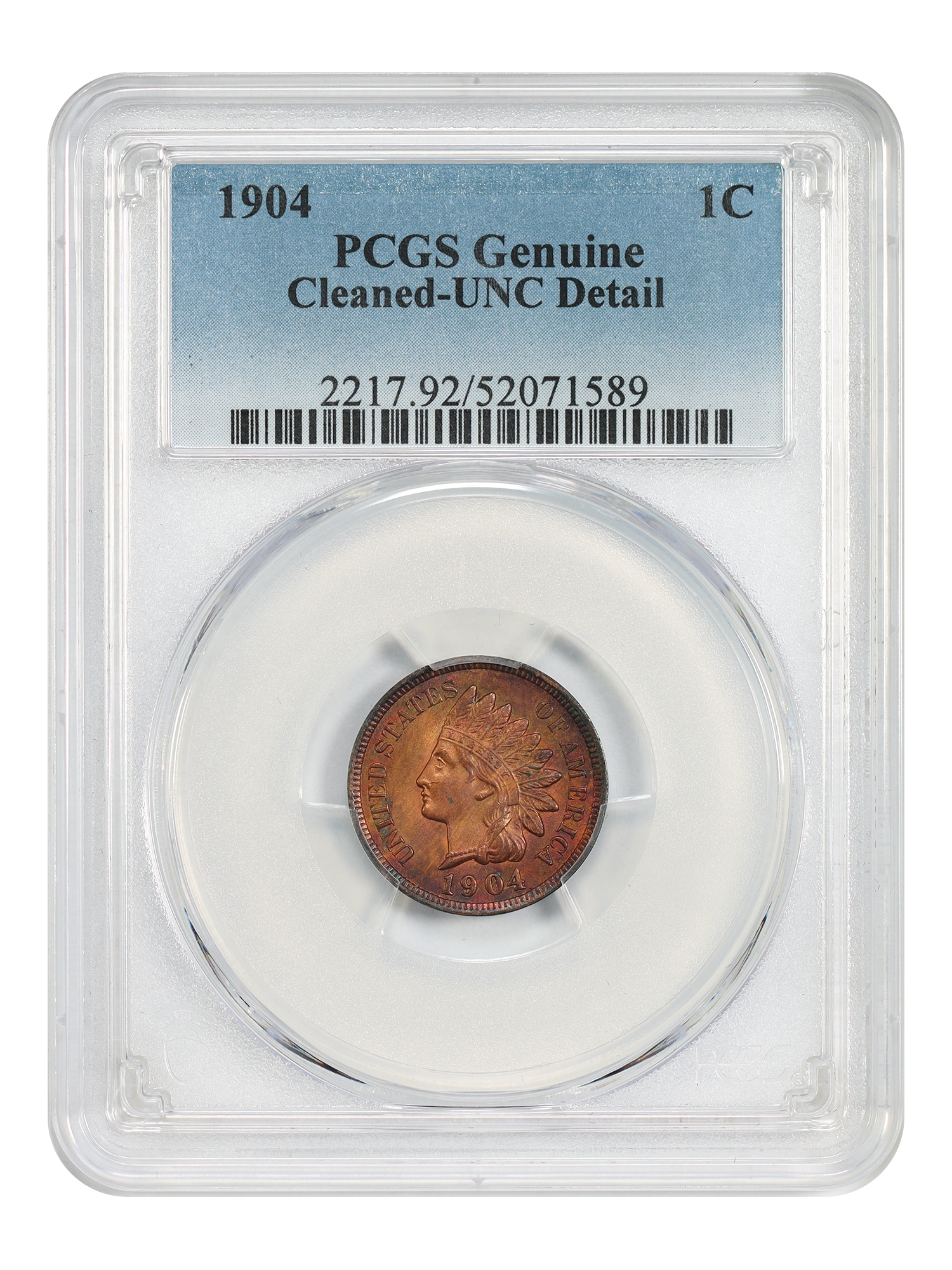 1904 1C PCGS UNC Details (Cleaned)