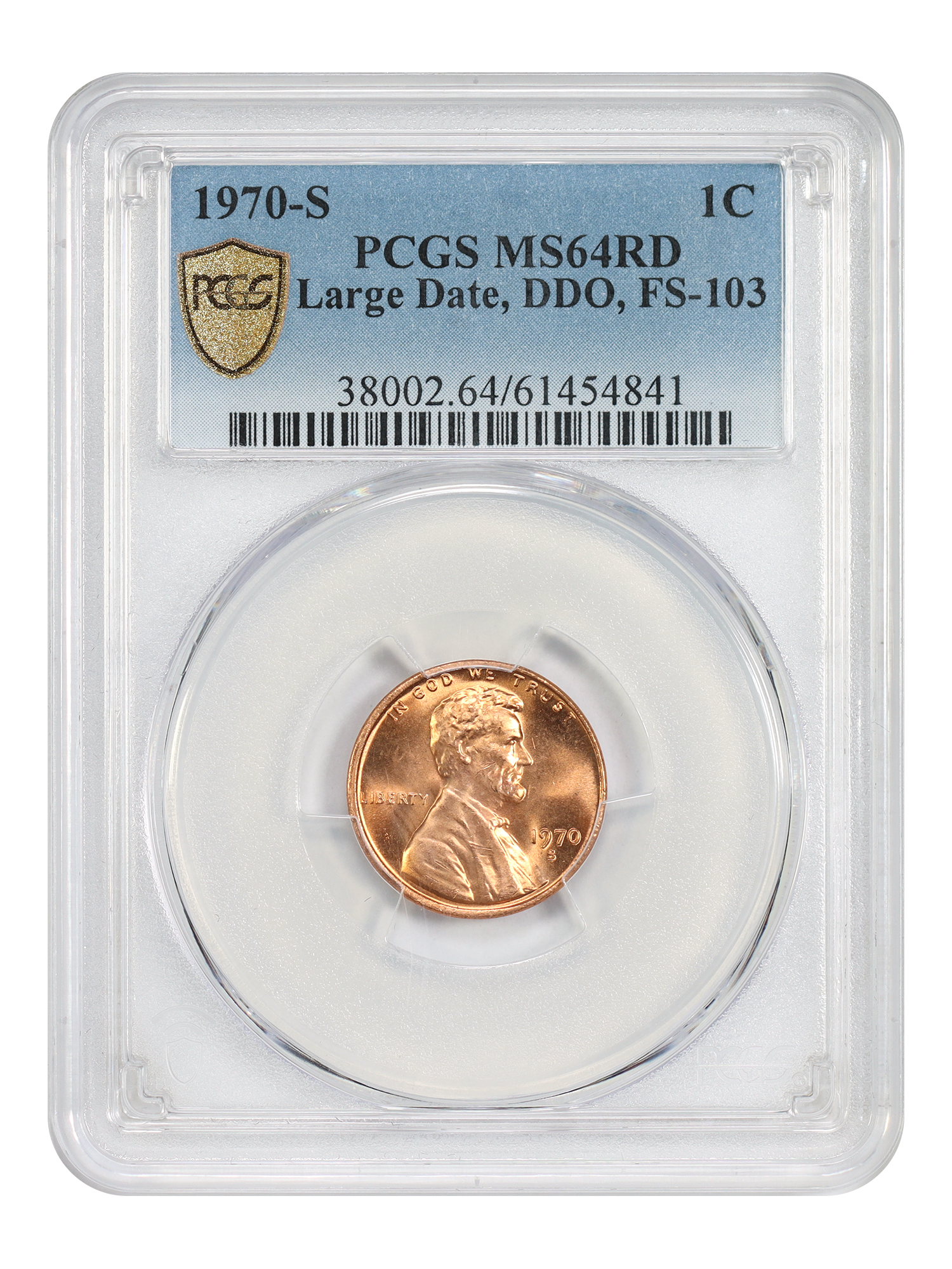 1970-S 1C PCGS MS64RD (Large Date, Double Die Obverse, FS-103)