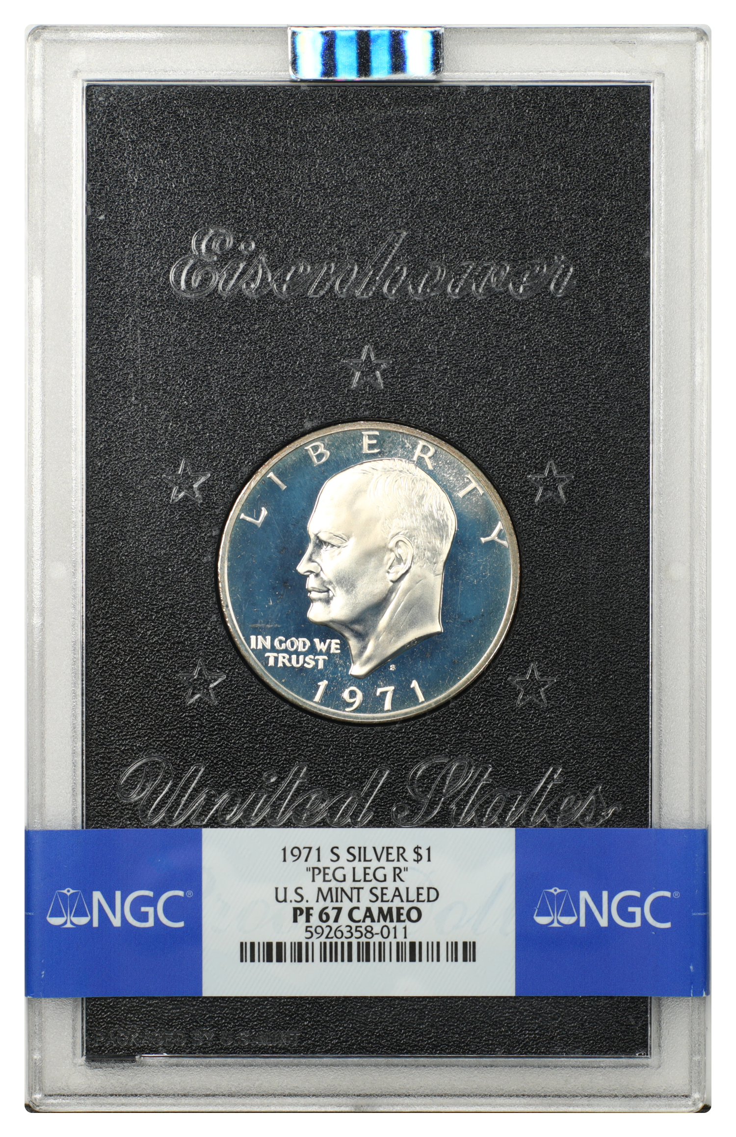 1971-S $1 NGC PR67CAM (Silver, Peg Leg R)