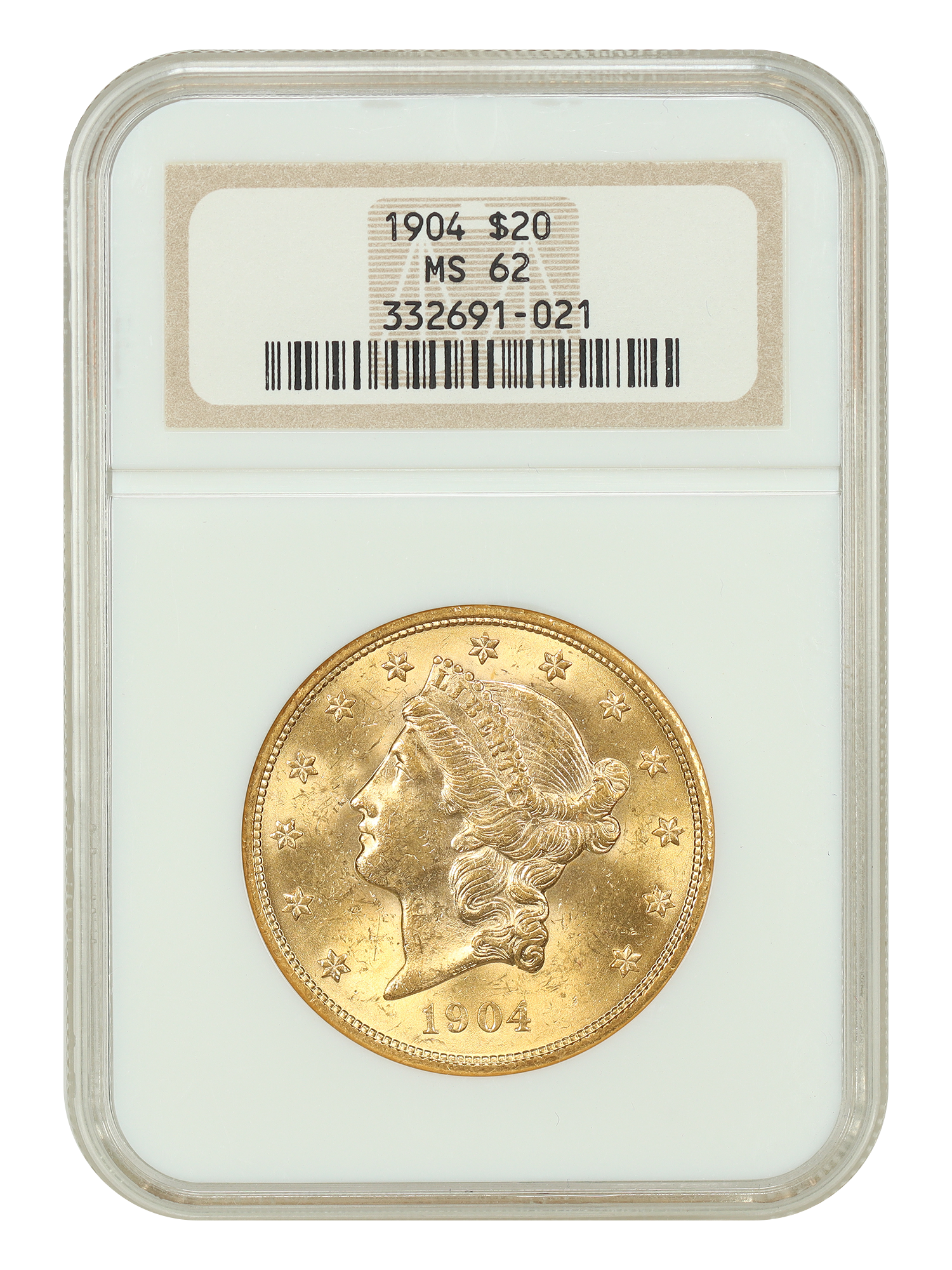 1904 $20 NGC MS62