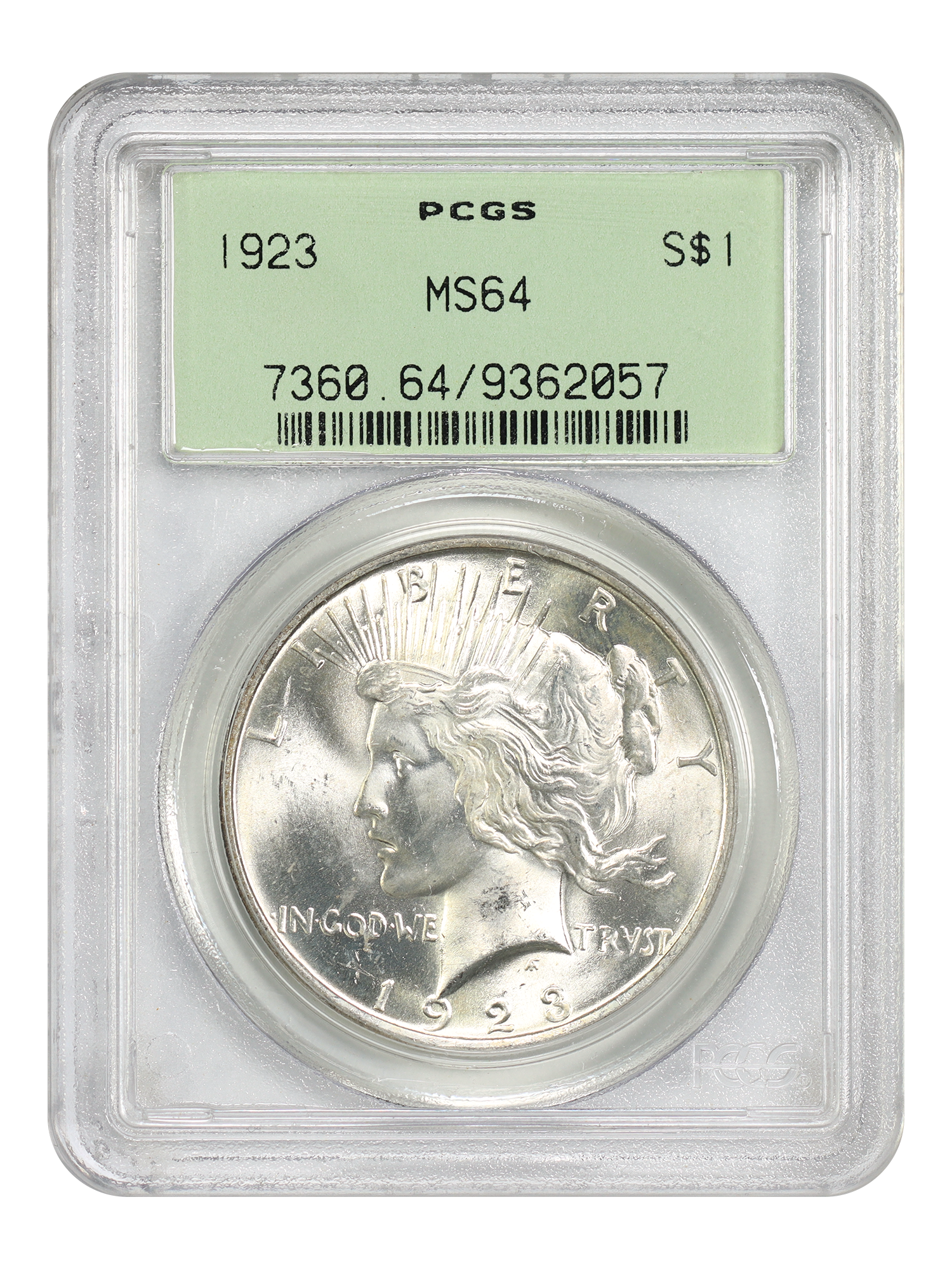 1923 $1 PCGS MS64 (OGH)