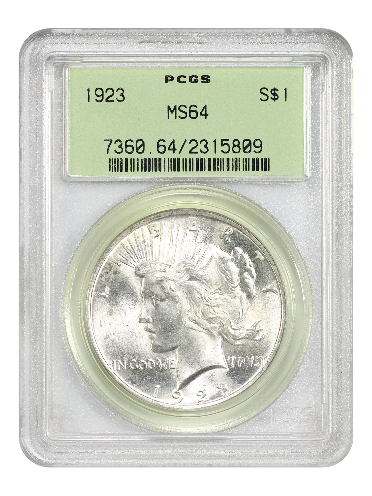 1923 $1 PCGS MS64 (OGH)