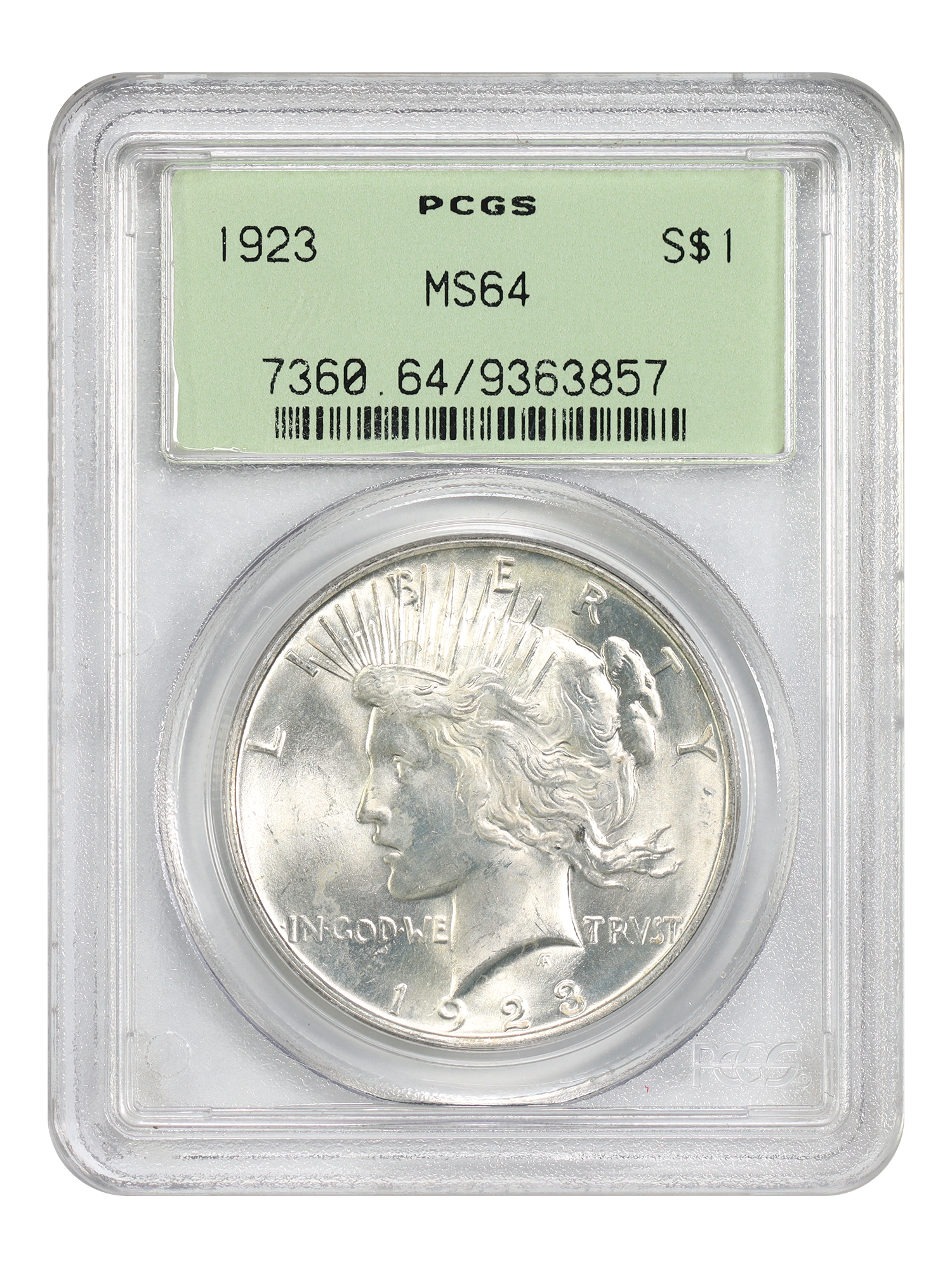 1923 $1 PCGS MS64 (OGH)