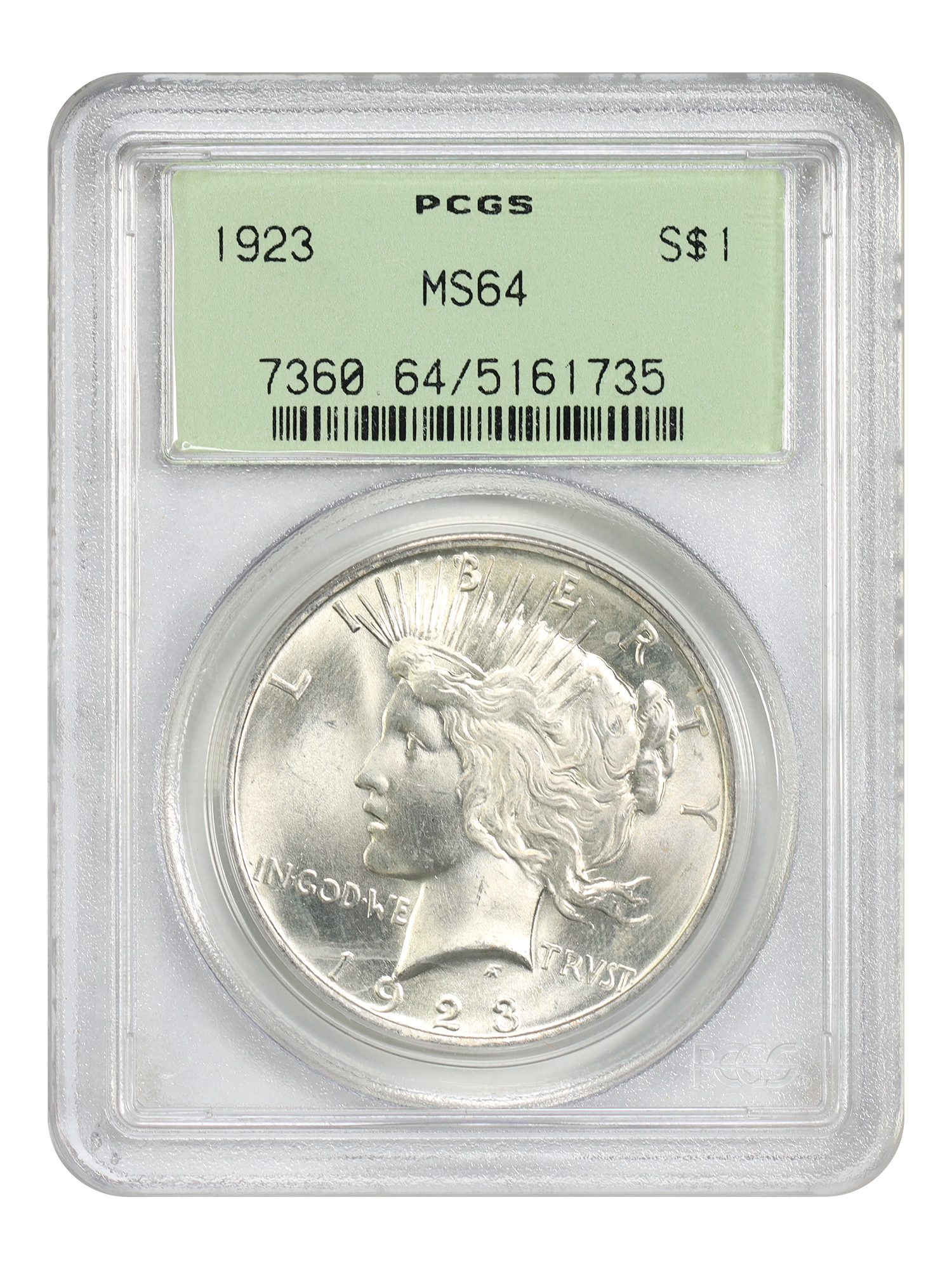 1923 $1 PCGS MS64 (OGH)
