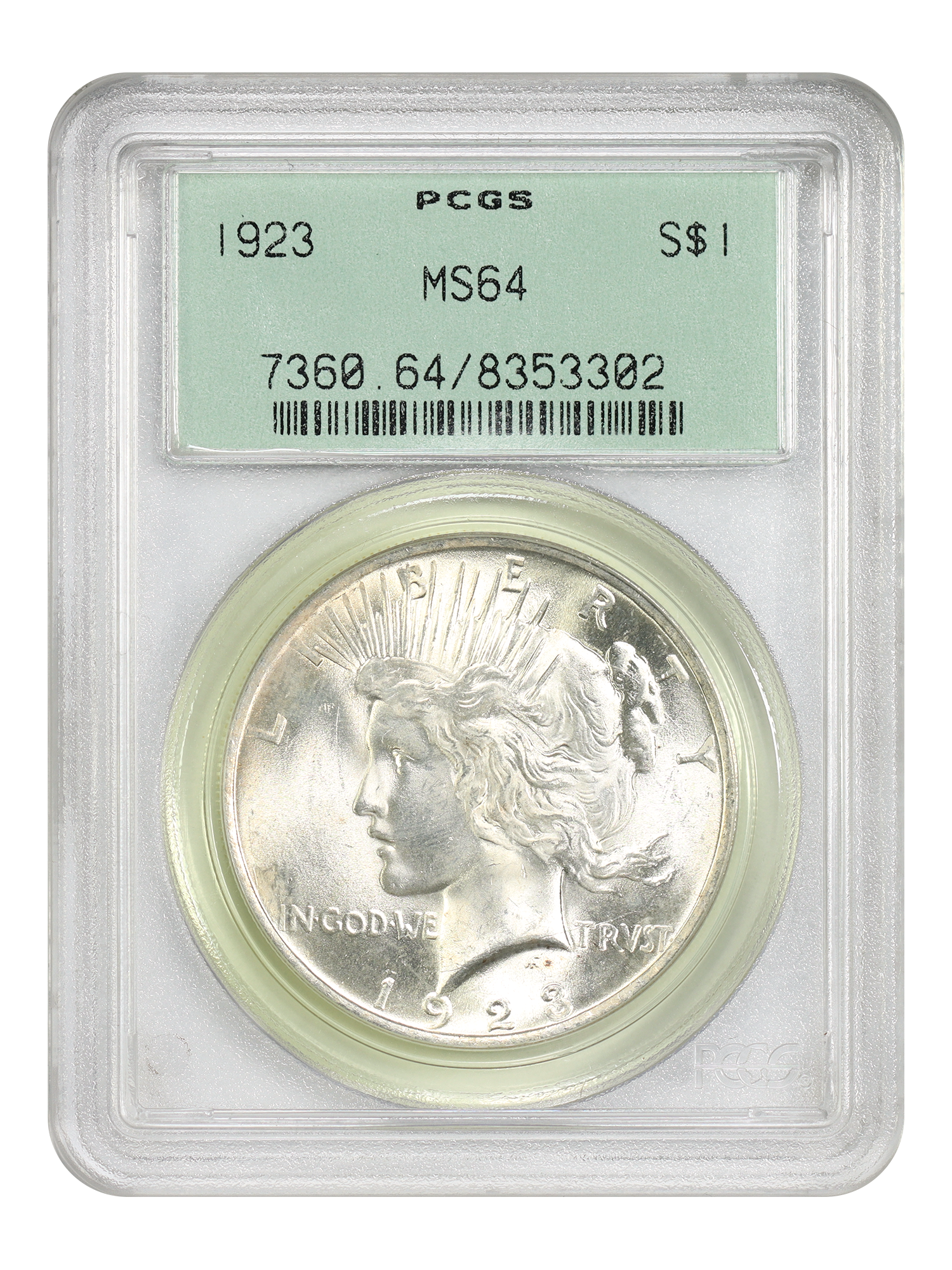 1923 $1 PCGS MS64 (OGH)