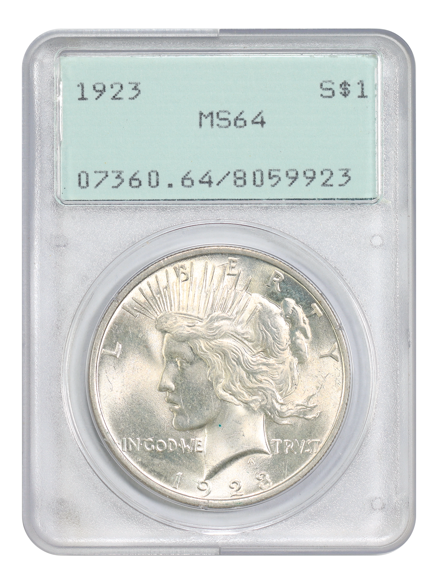1923 $1 PCGS MS64 (OGH Rattler)