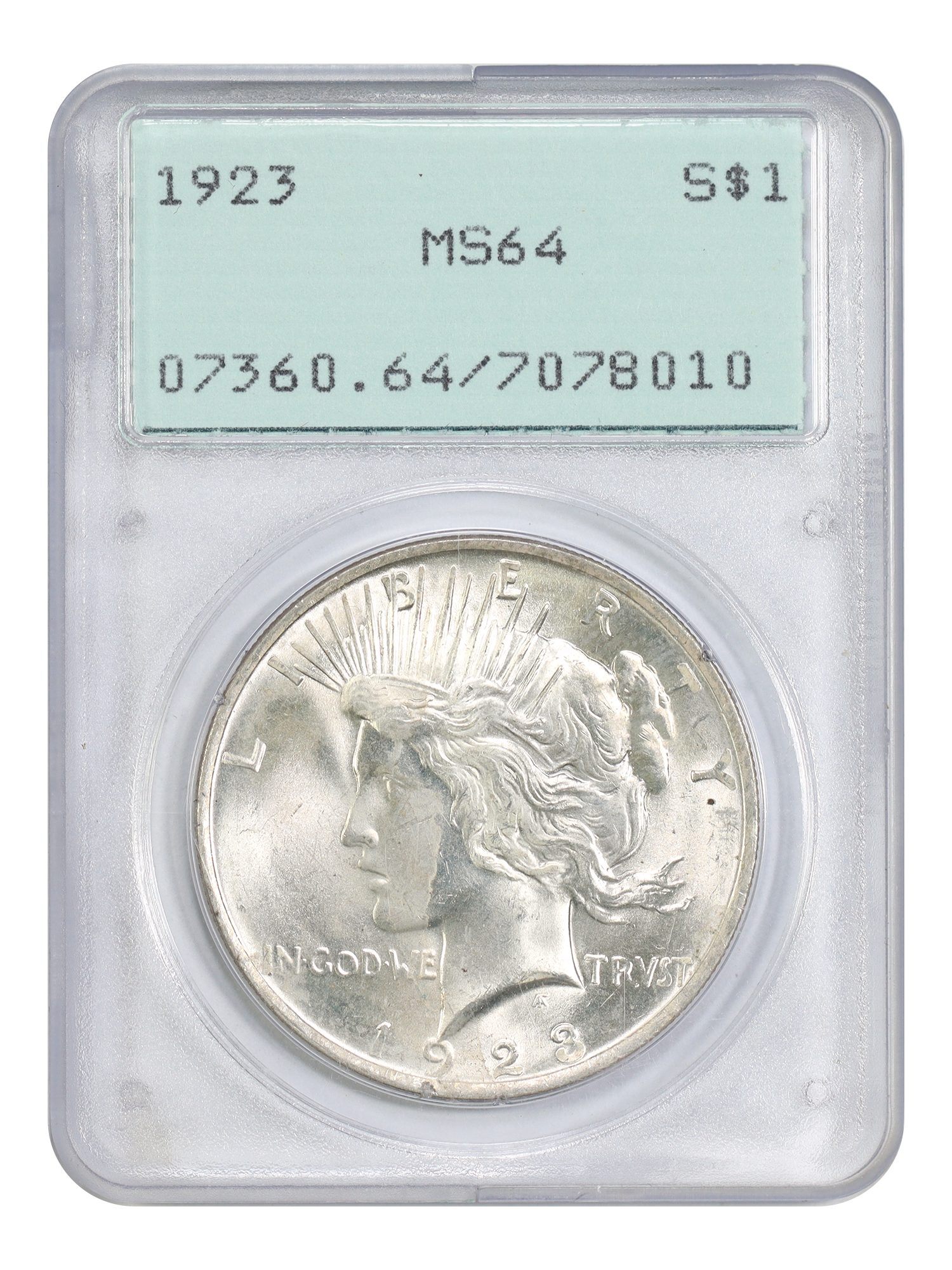 1923 $1 PCGS MS64 (OGH Rattler)