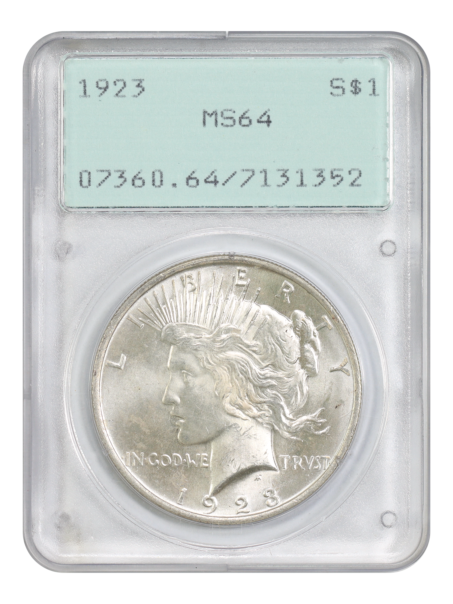 1923 $1 PCGS MS64 (OGH Rattler)