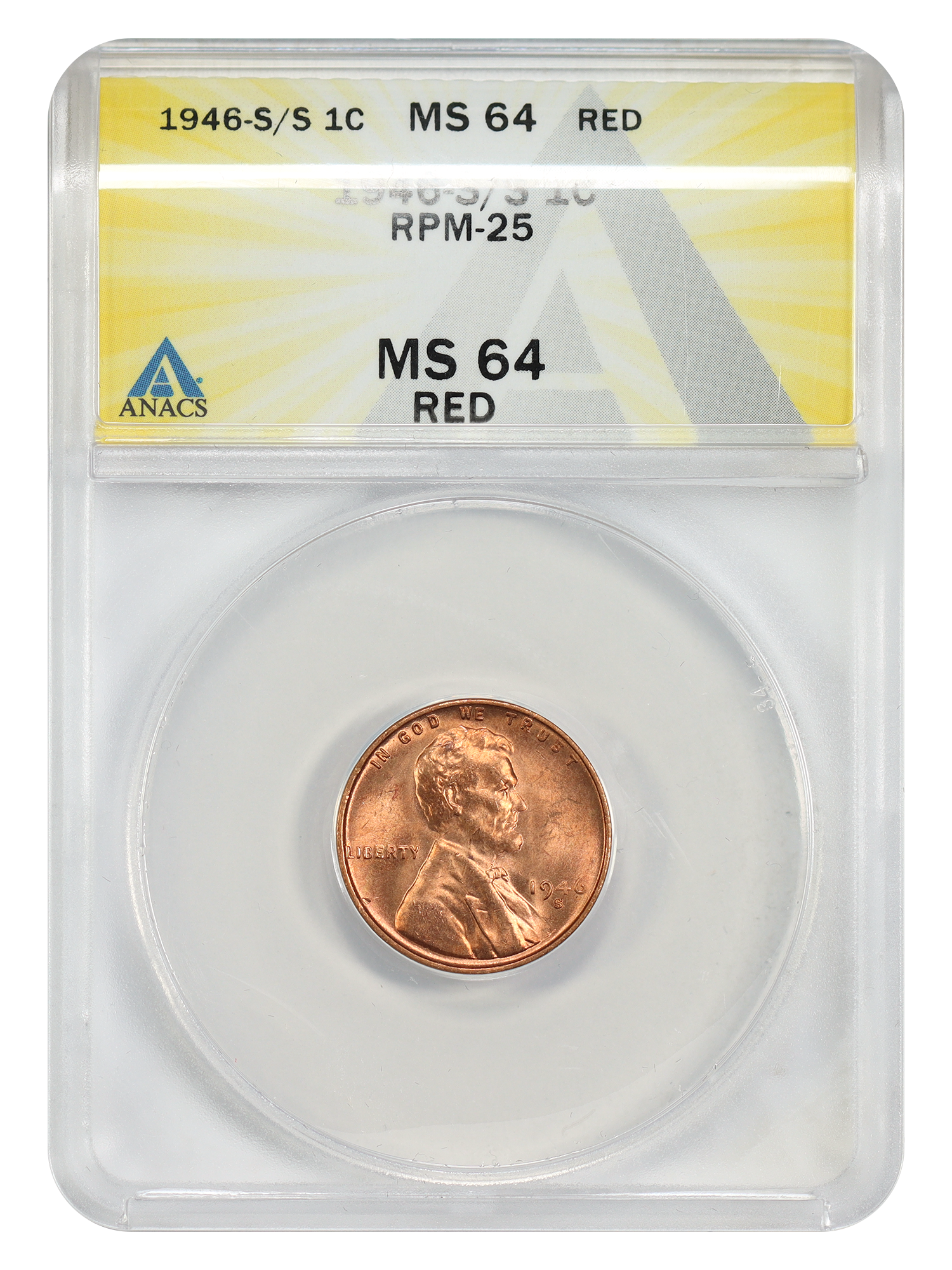 1946-S/S 1C ANACS MS64RD (RPM-25)