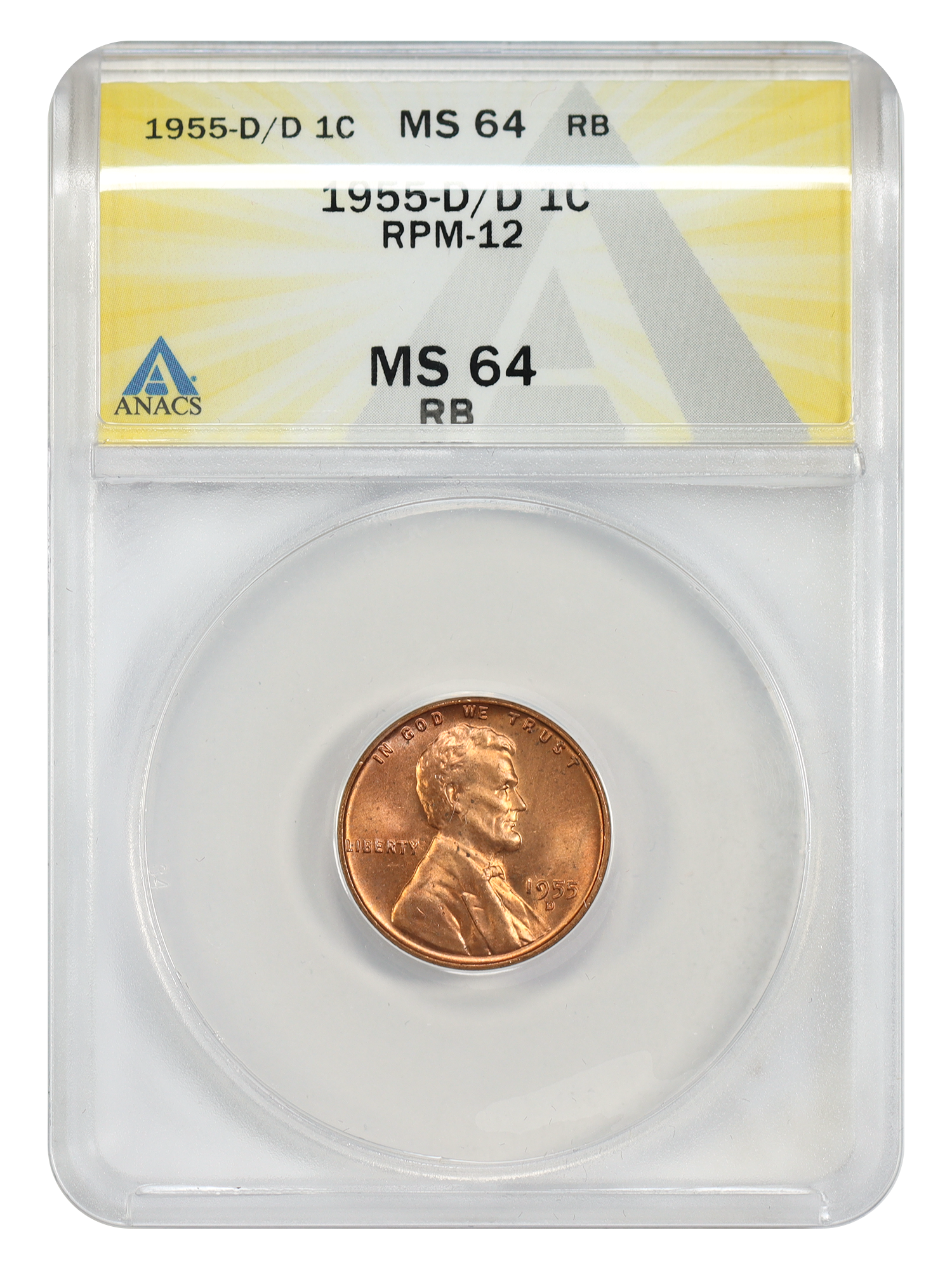 1955-D/D 1C ANACS MS64RB (RPM-12)