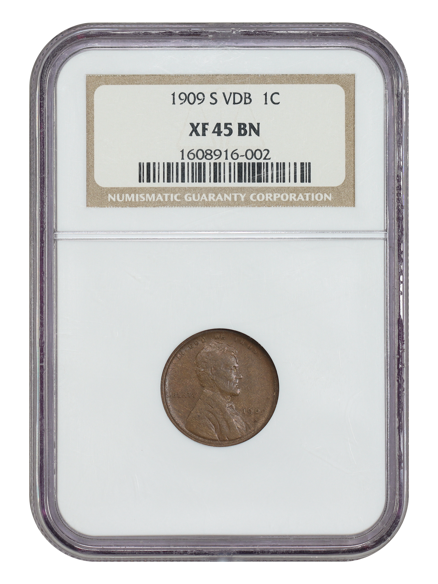 1909-S VDB 1C NGC XF45