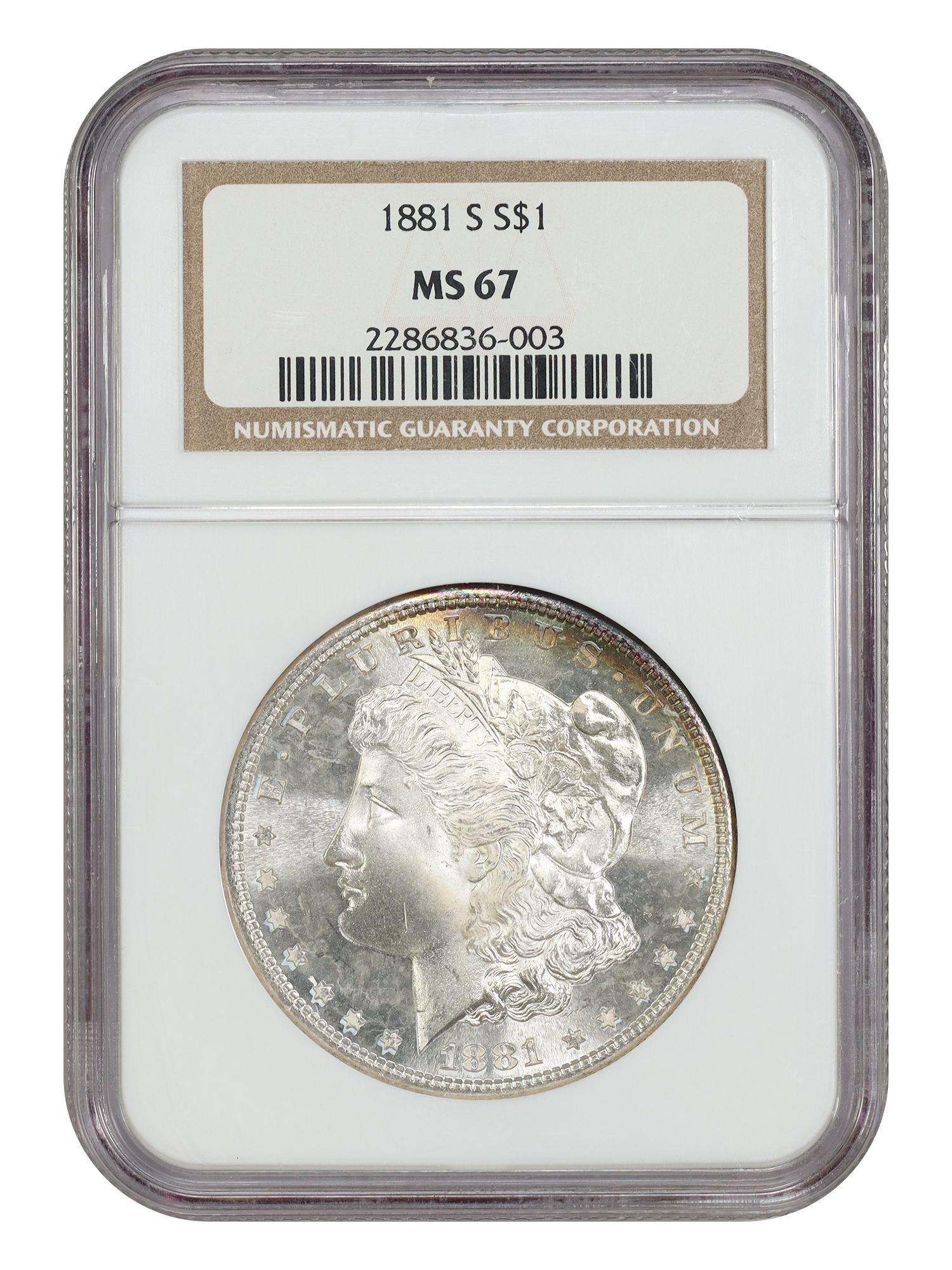 1881-S $1 NGC MS67