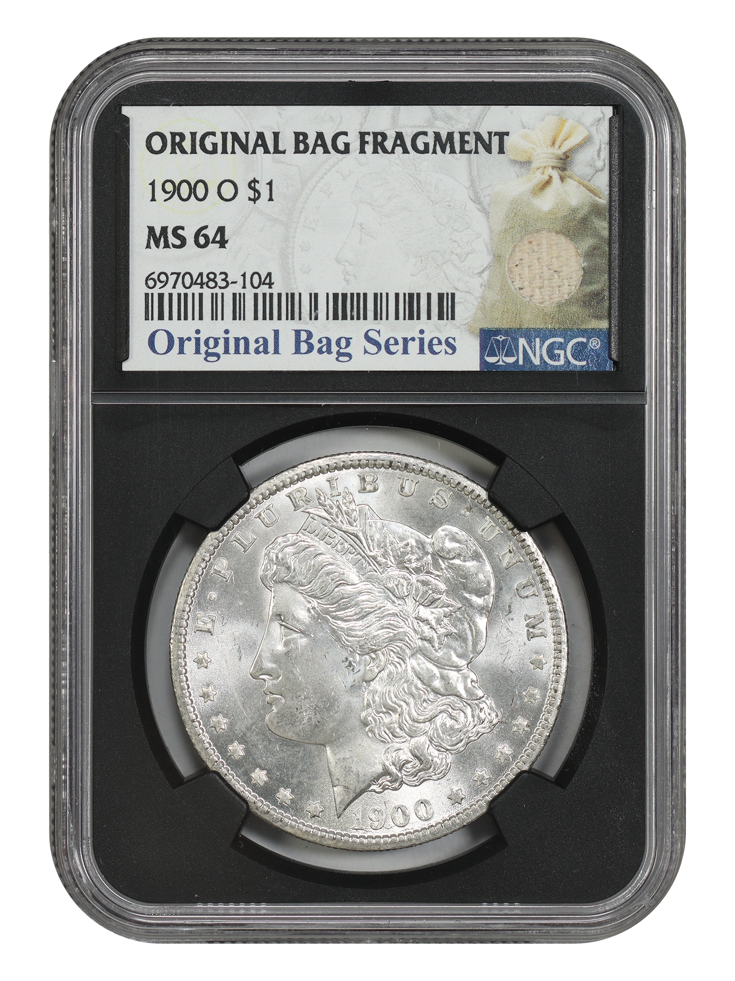 1900-O $1 NGC MS64 (w/Original Bag Fragment)