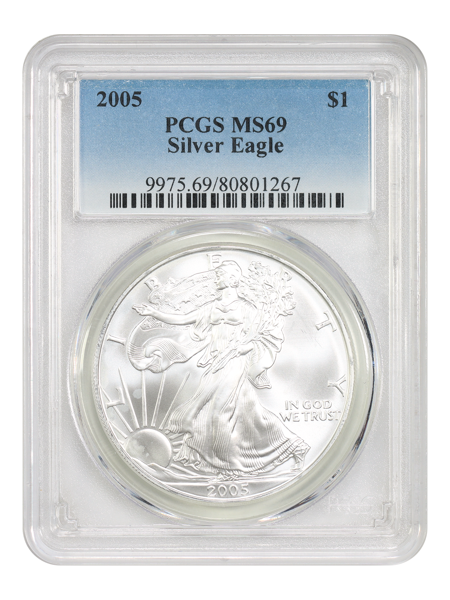 2005 $1 Silver Eagle PCGS MS69