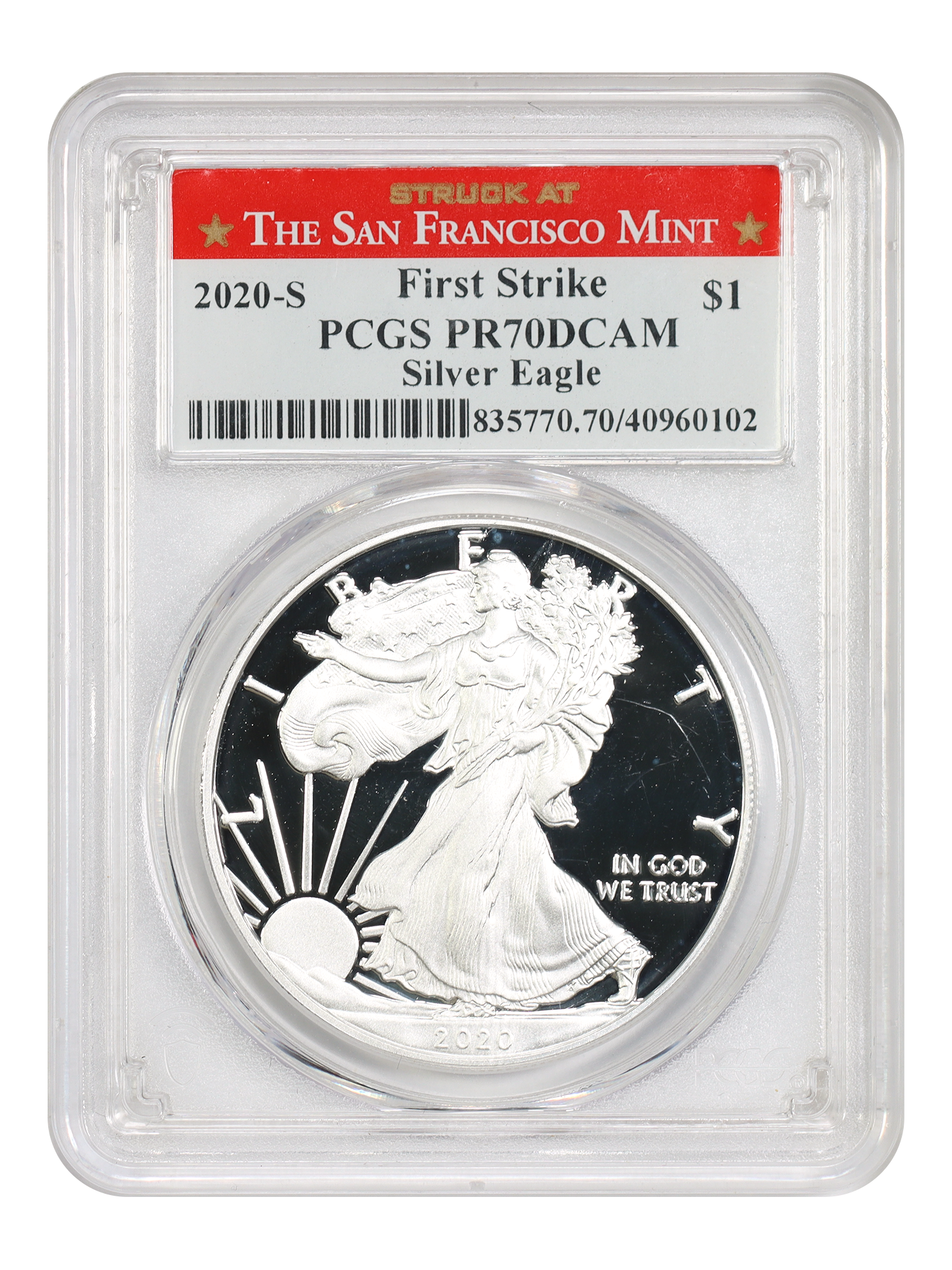 2020-S $1 Silver Eagle PCGS PR70DCAM (First Strike)