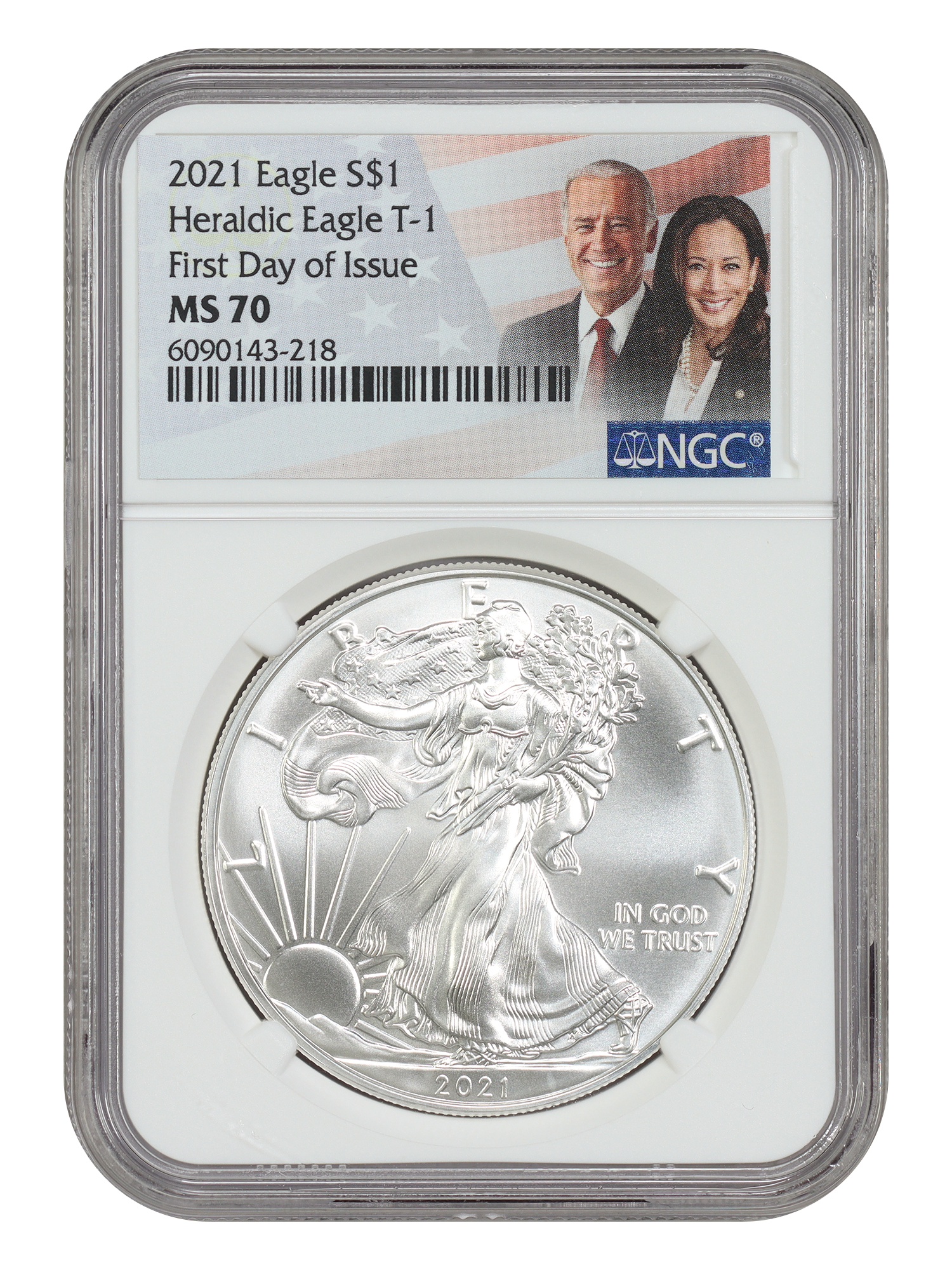 2021 $1 Silver Eagle NGC MS70 (Type 1, First Day of Issue)